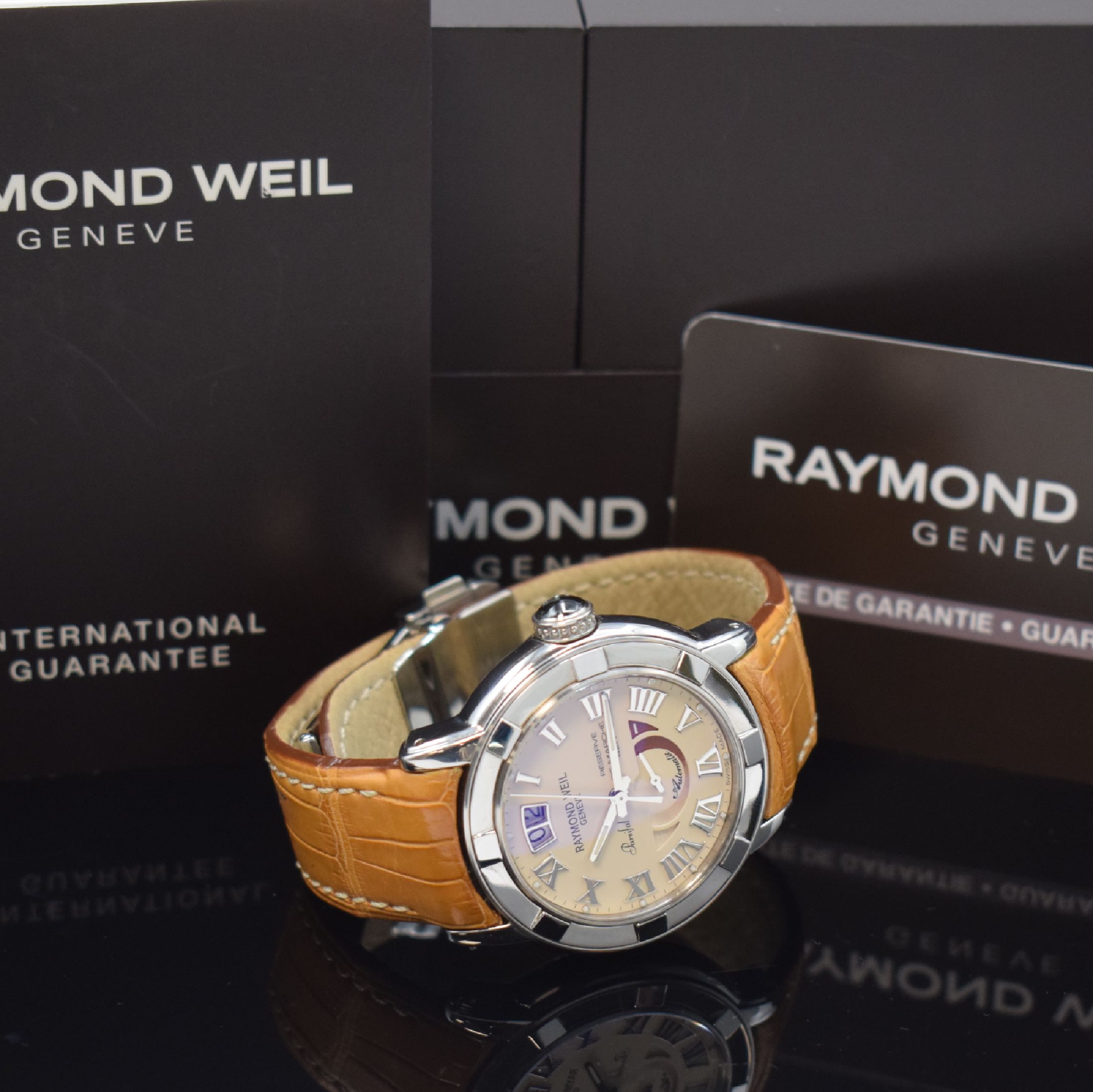 Detail f: RAYMOND WEIL Herrenarmbanduhr Serie Parsifal Referenz 2843, Automatik, Edelstahlgeh. inkl. orig. Lederband m. Faltschl., beids. vergl., Boden 4-fach ...