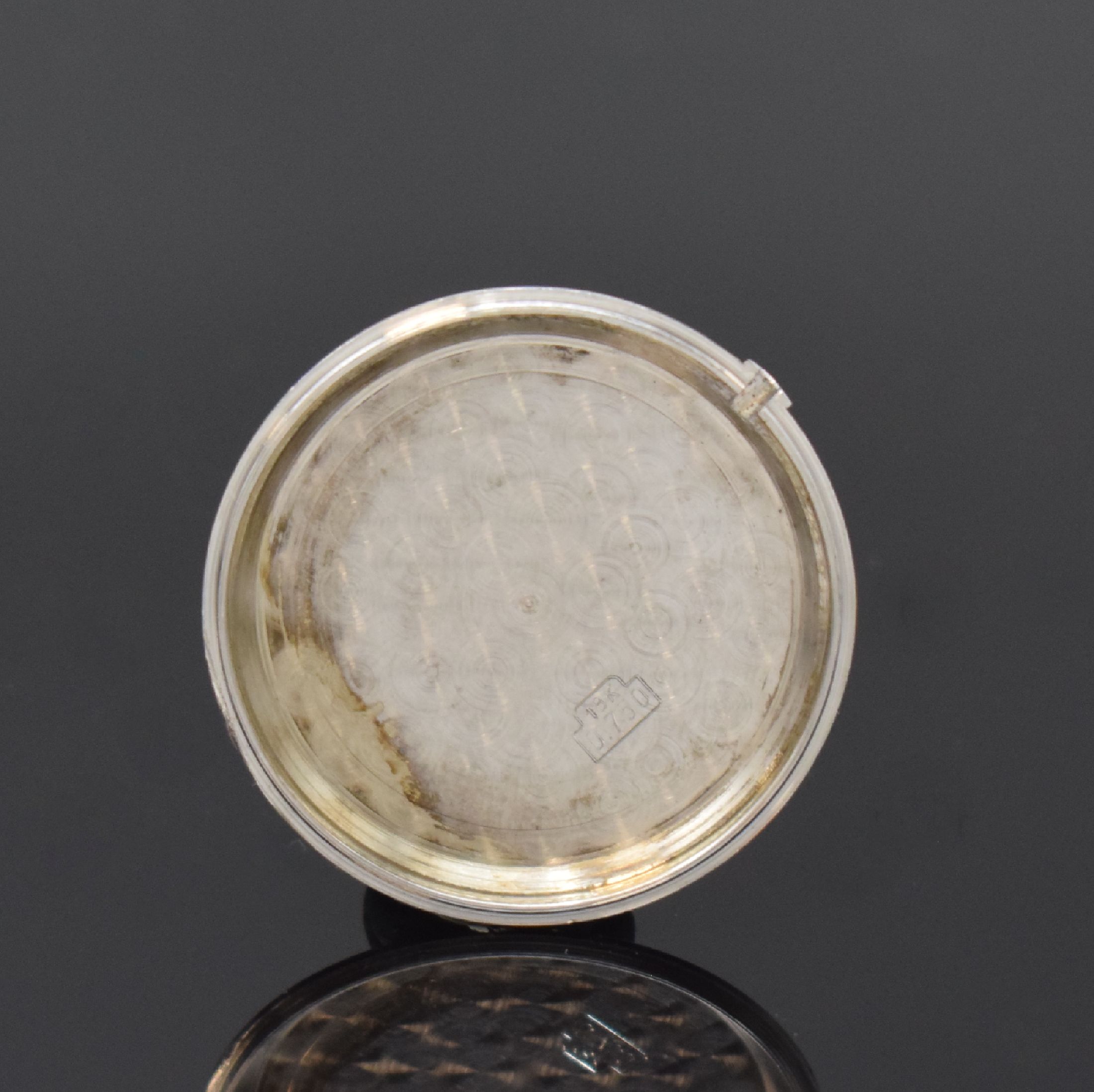 Detail f: Armbanduhr in WG 750/000 mit OMEGA Werk, Werk Schweiz um 1969, neutr. Gehäuse und Milanaiseband in WG 750/000 später, Handaufzug, silb. Zifferbl. ...