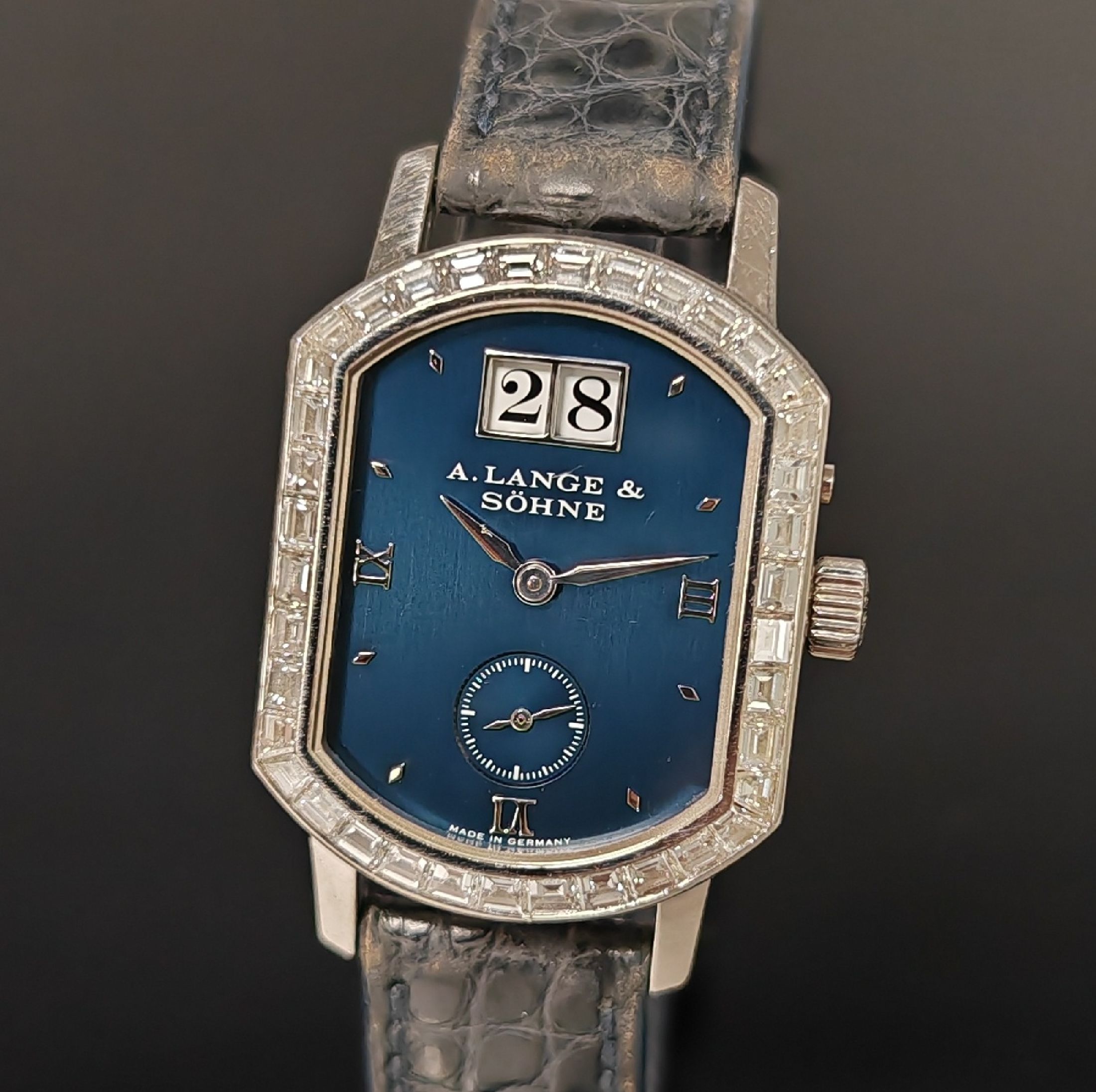 Detail a: A. LANGE & SÖHNE Arkade Lady Referenz 801.030 seltene Damenarmbanduhr in WG 750/000 mit Diamanten, Deutschland um 2000, Handaufzug, 2-teil., beids. ...