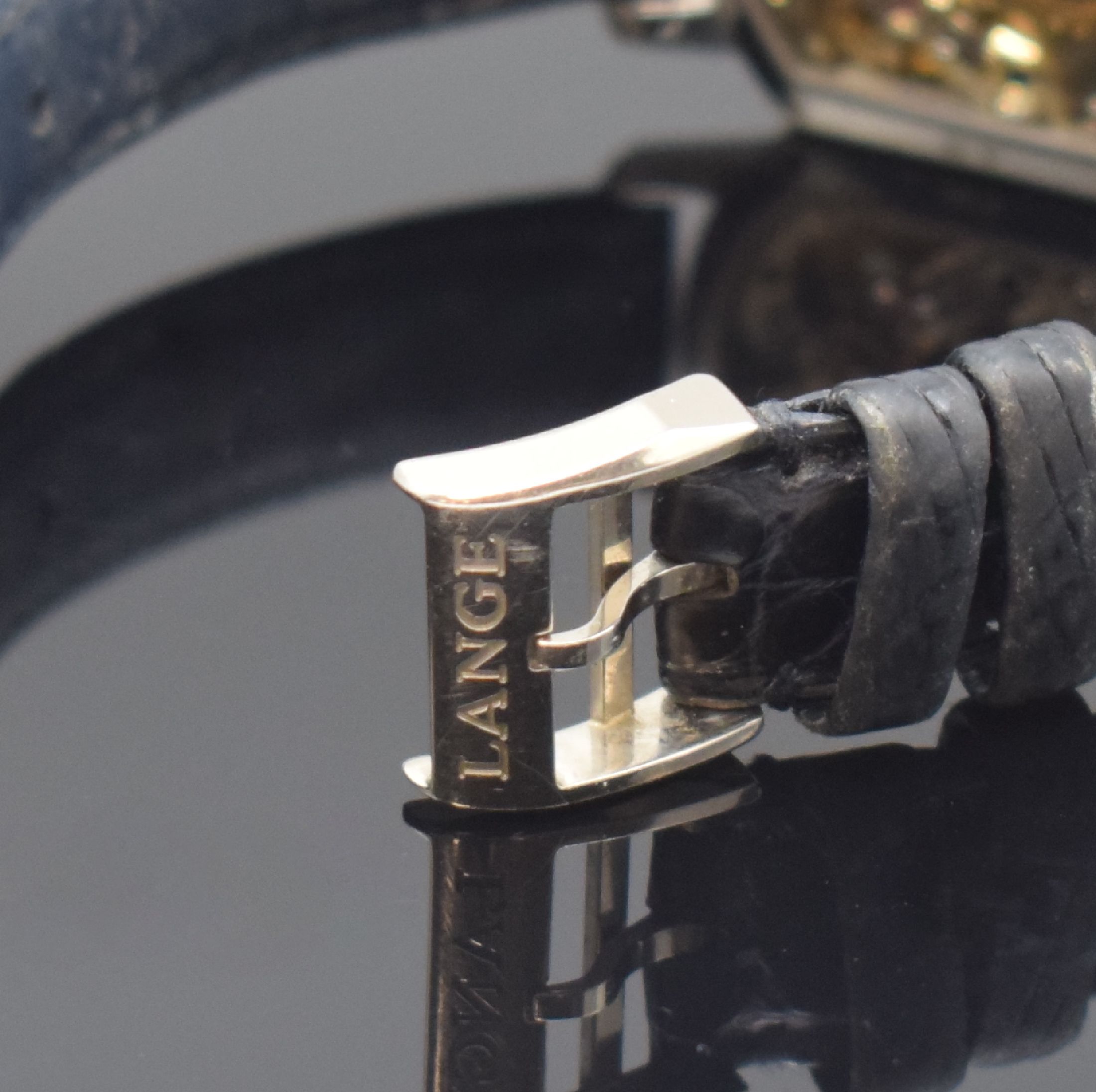 Detail b: A. LANGE & SÖHNE Arkade Lady Referenz 801.030 seltene Damenarmbanduhr in WG 750/000 mit Diamanten, Deutschland um 2000, Handaufzug, 2-teil., beids. ...
