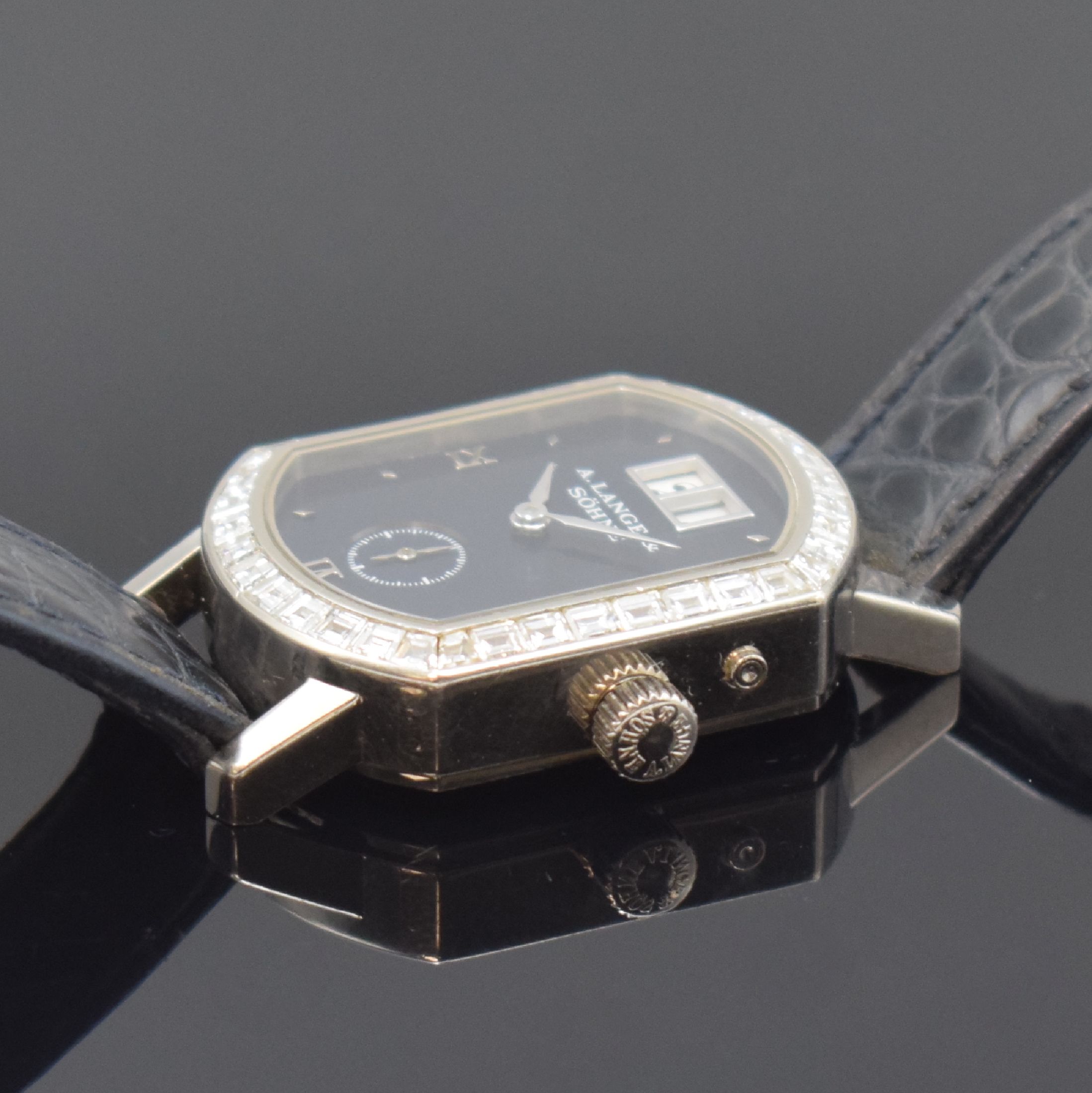 Detail c: A. LANGE & SÖHNE Arkade Lady Referenz 801.030 seltene Damenarmbanduhr in WG 750/000 mit Diamanten, Deutschland um 2000, Handaufzug, 2-teil., beids. ...
