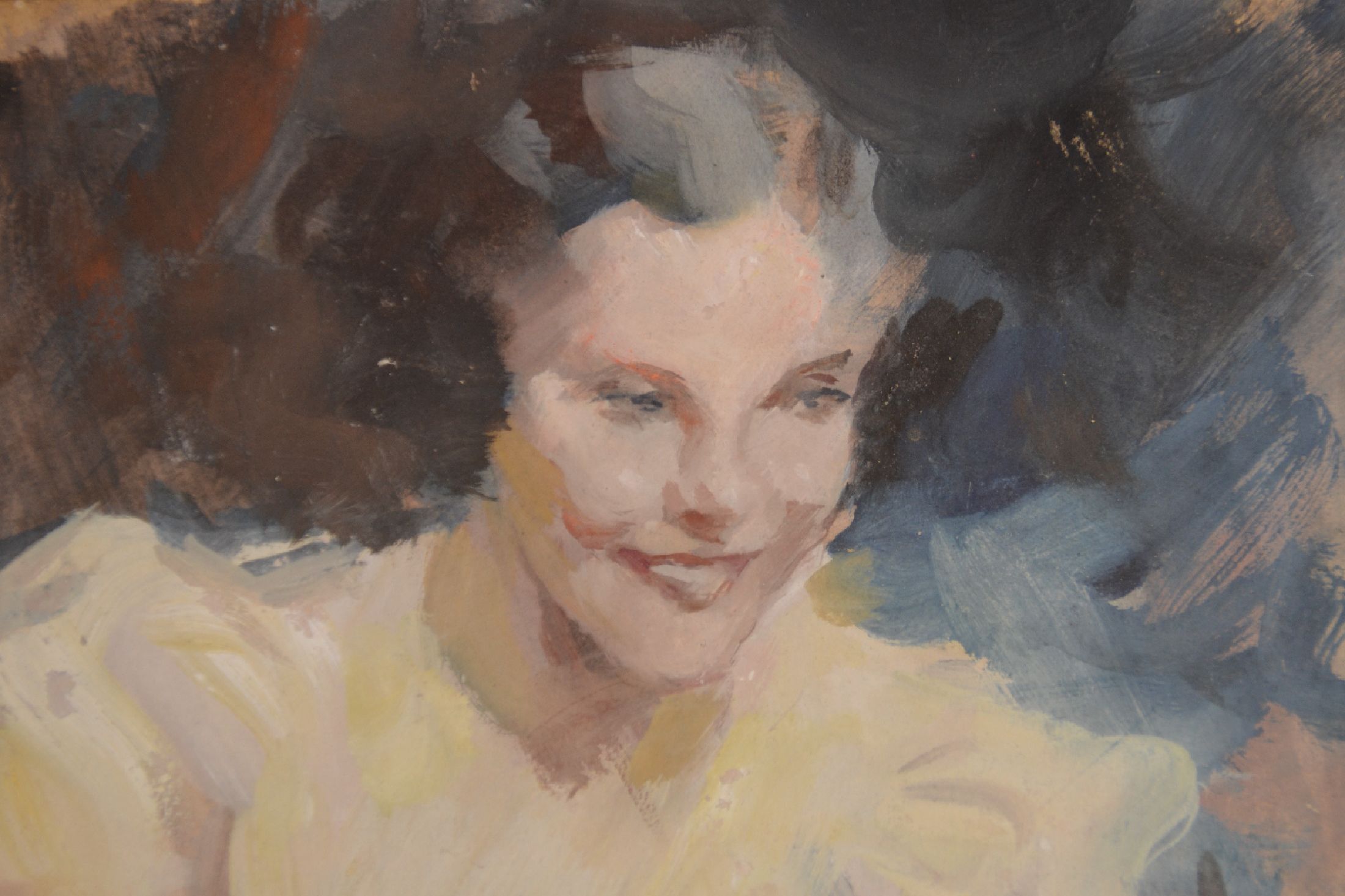 Detail c: Brynolf Wennerberg, 1866 Otterstad/Schweden - 1950 Bad Aibling, tanzende Columbina bzw. junge Frau im weißen Kleid, für Wennerberg typ. Lächeln, ...