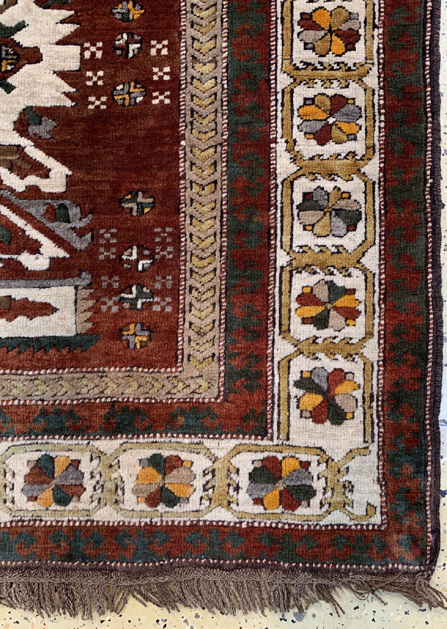 Detail a: Kars Kazak alt, Türkei, um 1960, Wolle auf Wolle, ca. 195 x 160 cm, EHZ: 2