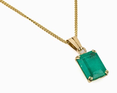 Image 26697619 - 14 kt gold emerald pendant