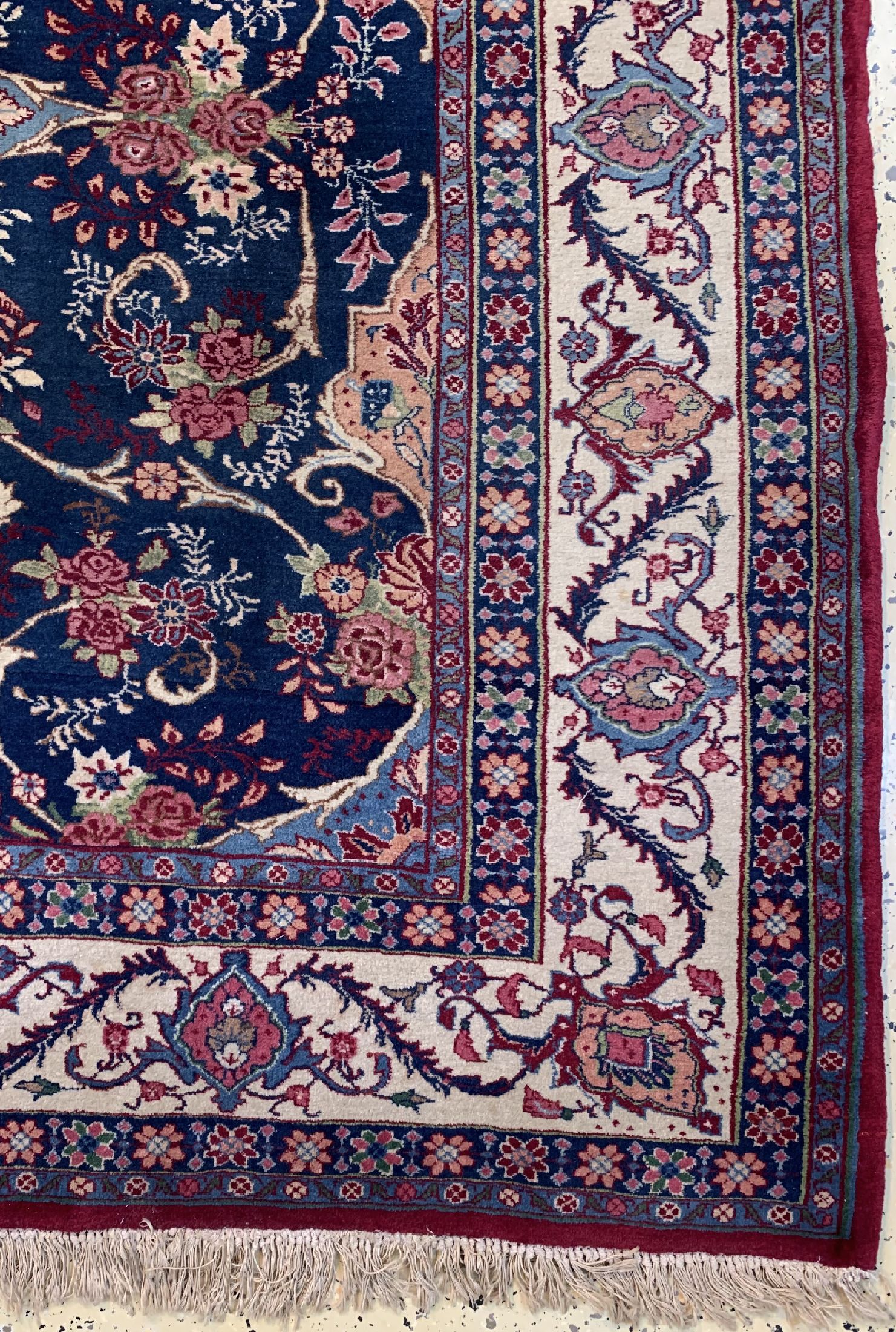 Detail a: Rosenbidjar Kork fein, Persien, um 1960, Korkwolle auf Baumwolle, ca. 330 x 265 cm, Reinigungsbedürftig, EHZ: 2