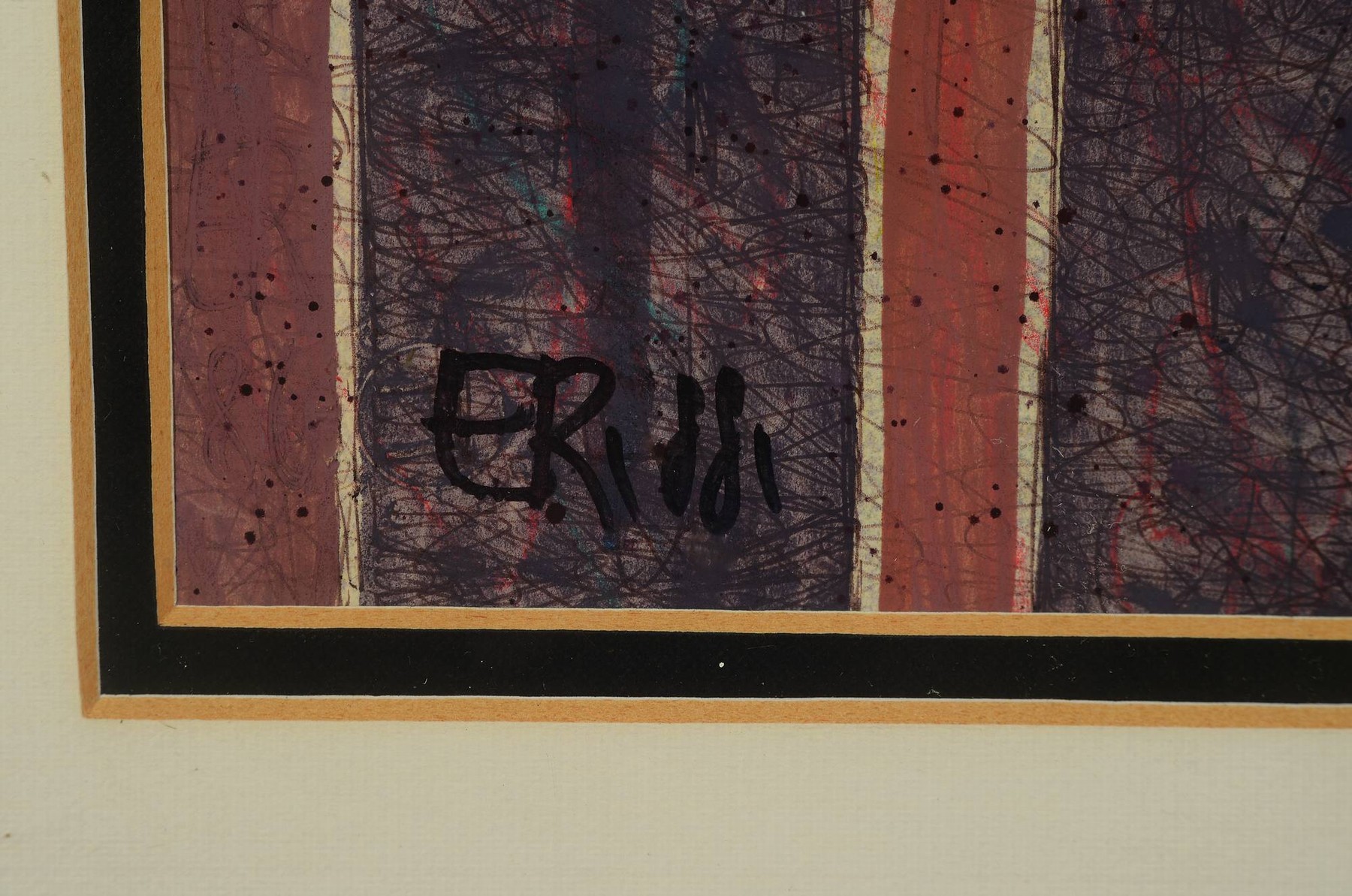 Detail a: Vladimir Erlebach, 1934 Nieder-Brasa/ Tschechoslowakei-1996 Wiesbaden, Gouache auf Papier, links unten signiert, ca. 61x43cm,PP, u.Gl., R. ca. ...