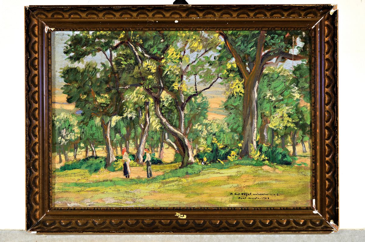 Detail k: Karl Ludwig Nagel, 1898-1959, 2 Arbeiten: Der Albert-Kanal bei Hasselt, Öl/Hartfaser, links unten bez., sign. und dat. 1940, ca. 40x51cm, R. ca. ...