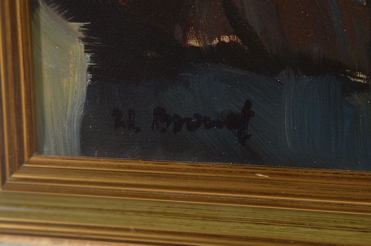 Detail a: Werner Brand, 1933 Löbau-2021 Hochstadt/Pfalz, Porträt einer Bäuerin, Öl/Lwd, links unten signiert, rückseitig datiert München 1964, ca. ...