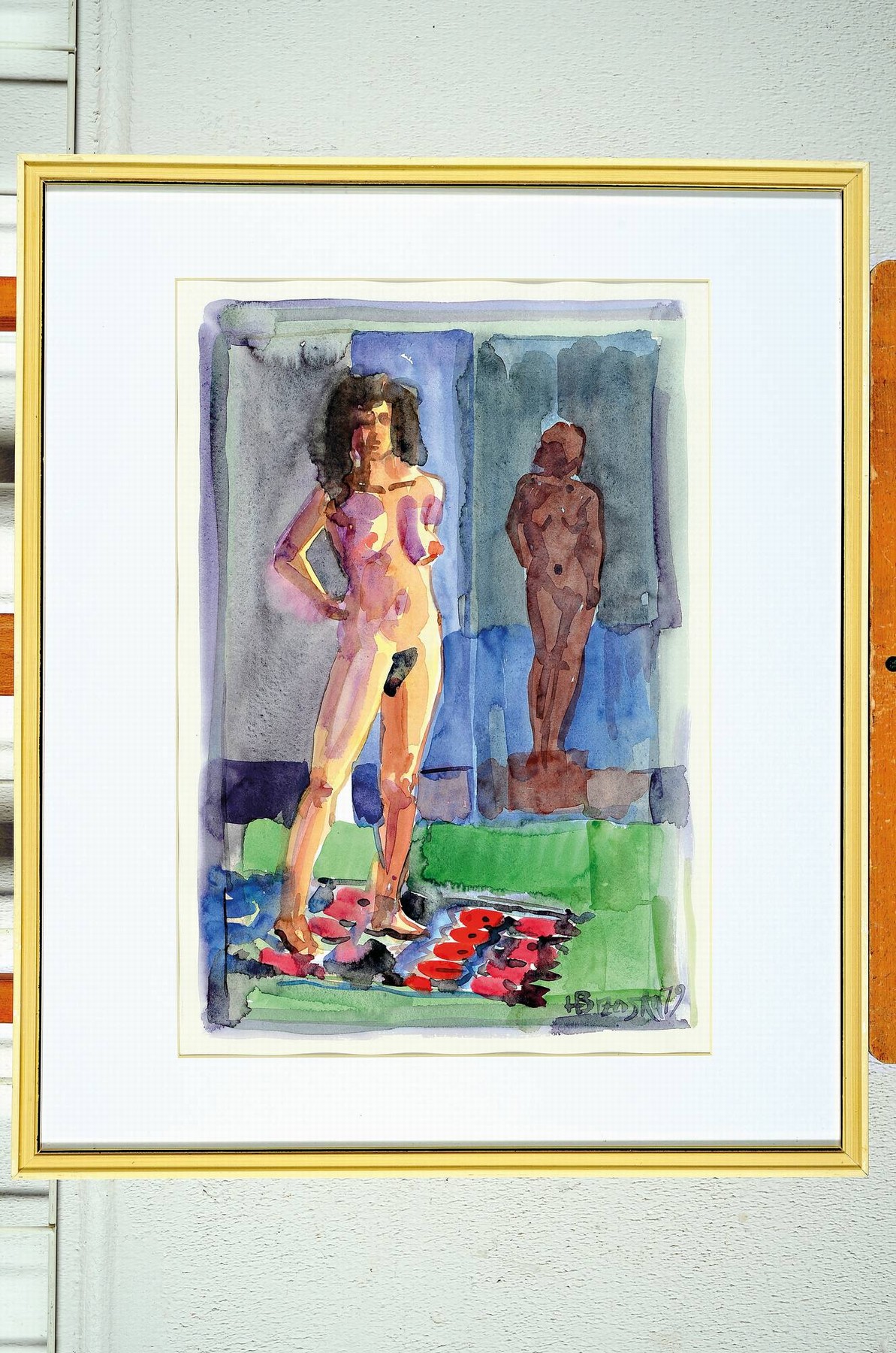 Detail l: Heinz Brzoska, 1942 Kattowitz-2015 Ludwigshafen, 2 Aquarelle über Bleistift, 1x Frauenkopf, sign. und dat. 2002, ca. 23x21cm, PP, u.Gl., R. ca. ...