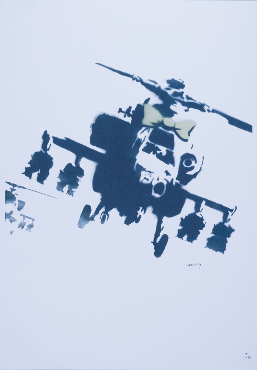 Detail k: nach Banksy, Happy Chopper, signiert und num75/150, P.O.W. Printmaking, Blattgr. ca. 70x50cm