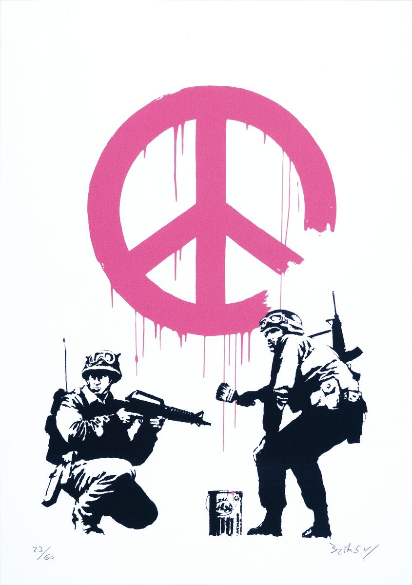 nach Banksy, CND Soldiers, Campaign for NuclDisarmament, sign., num. 23/90, Blattgr. ca. 50x35cm