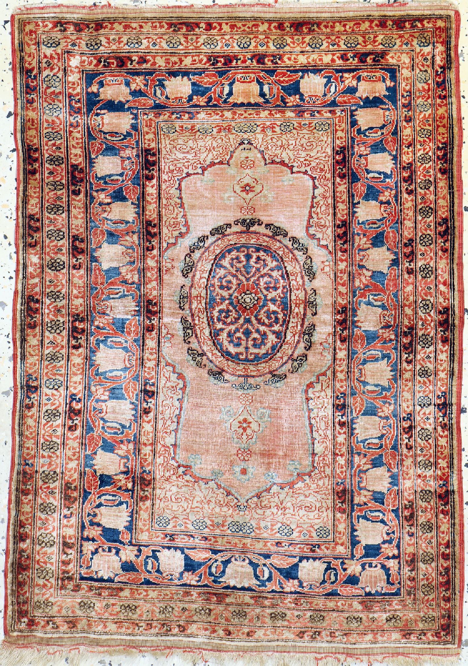 Seiden Täbriz"Hadji-Jalili", Persien, 19.Jhd, reine Naturseide, ca. 82 x 60 cm, EHZ:2.