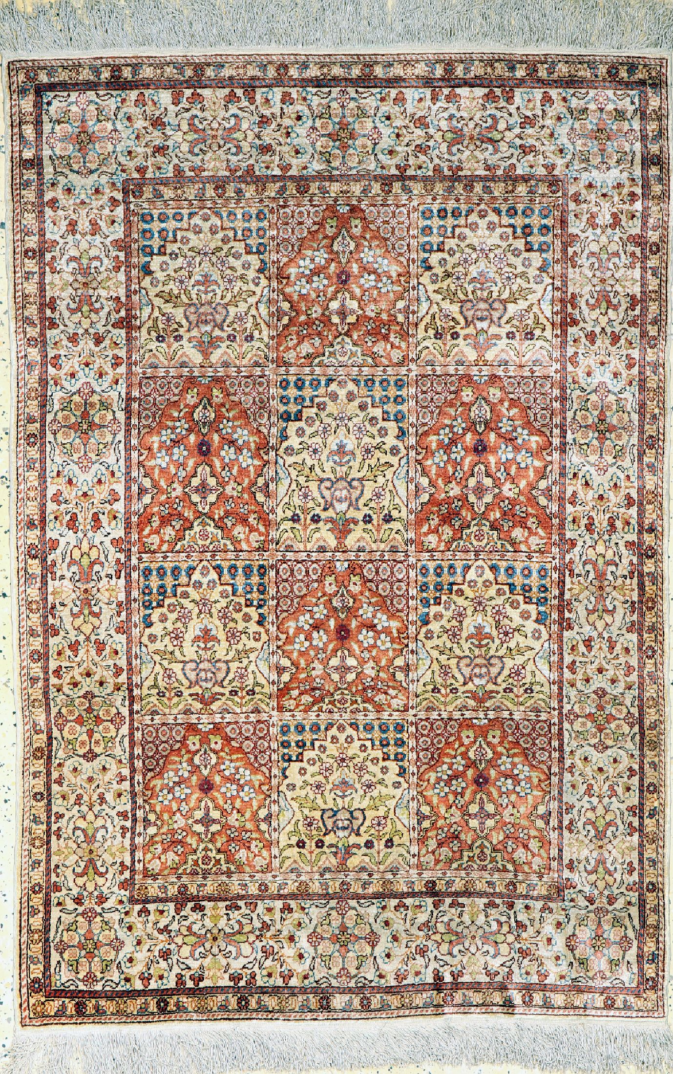 Seiden Kayseri alt, Türkei, um 1950, reine Naturseide, ca. 150 x 100 cm, EHZ: 2
