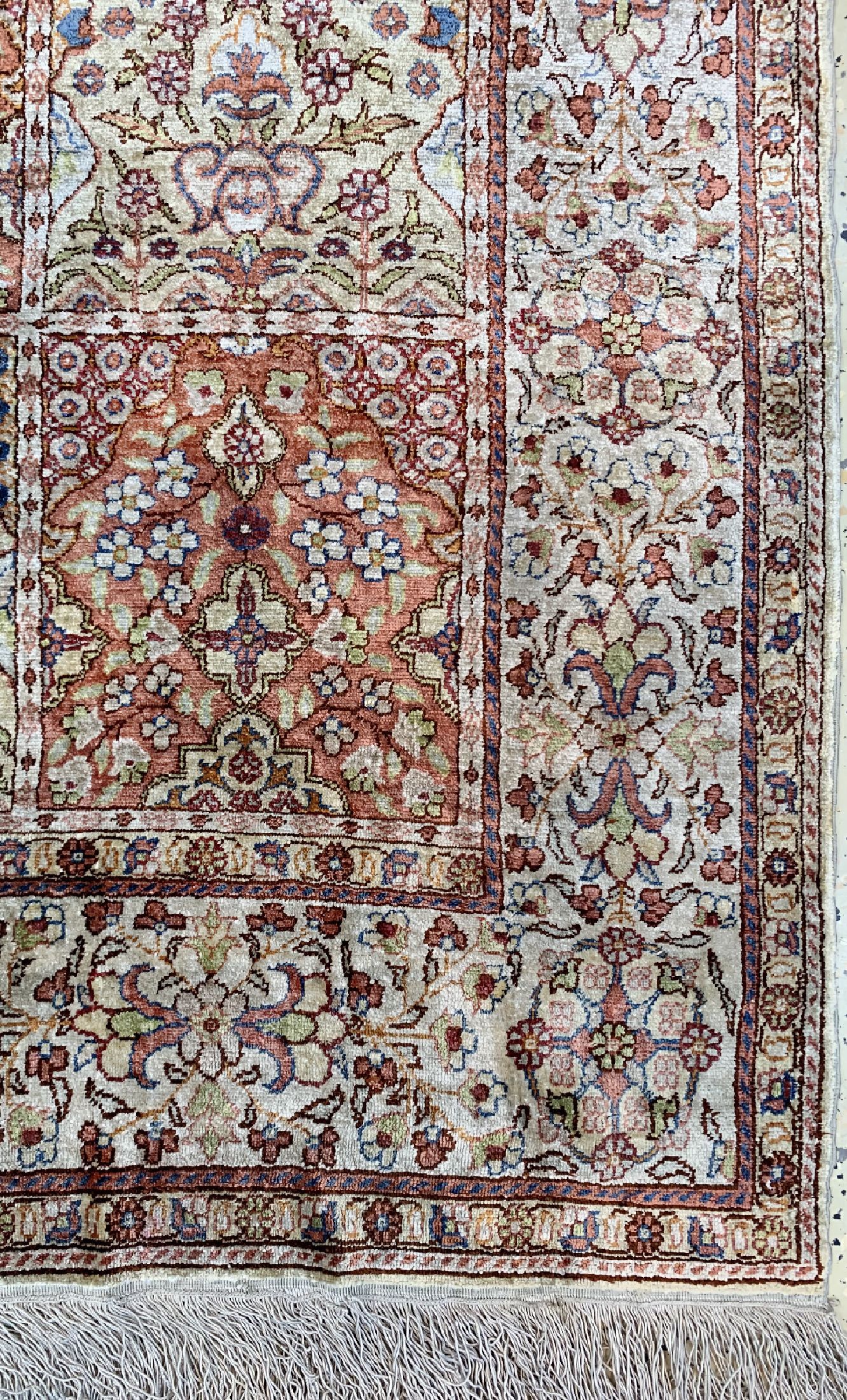 Detail a: Seiden Kayseri alt, Türkei, um 1950, reine Naturseide, ca. 150 x 100 cm, EHZ: 2