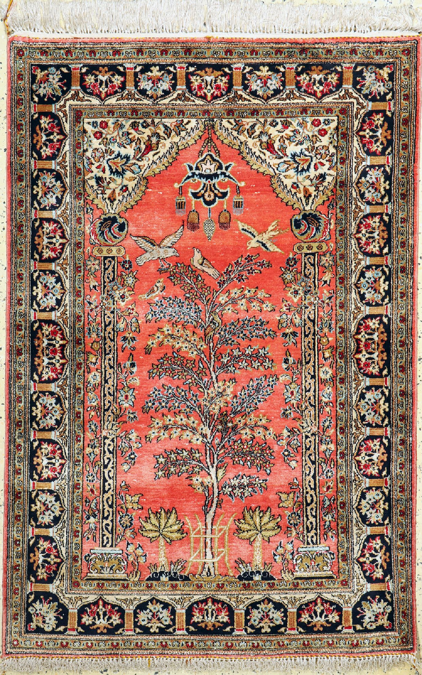 Ghom Seide, Persien, um 1960, reine Naturseide, ca. 155 x 100 cm, EHZ: 2