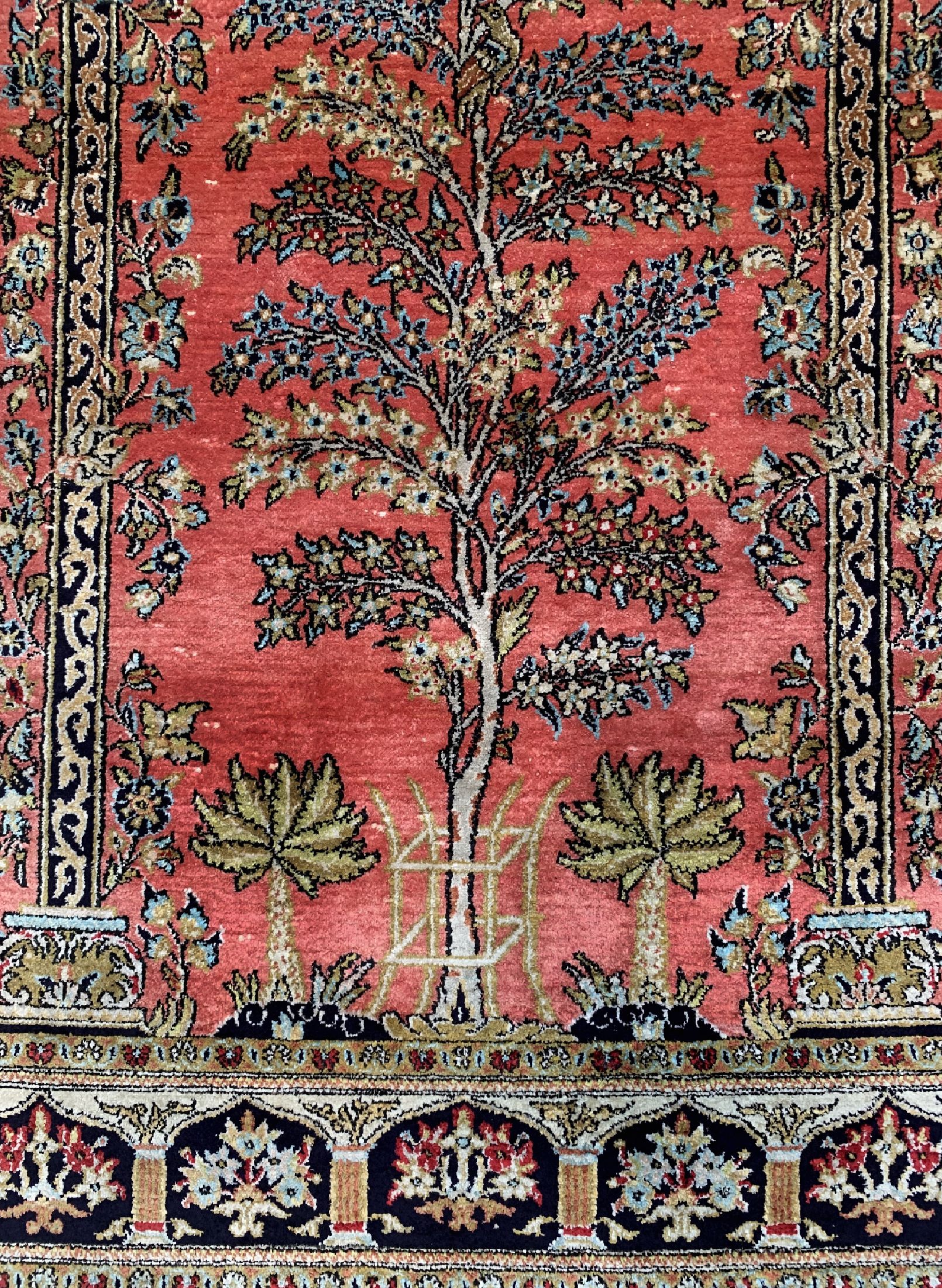 Detail b: Ghom Seide, Persien, um 1960, reine Naturseide, ca. 155 x 100 cm, EHZ: 2