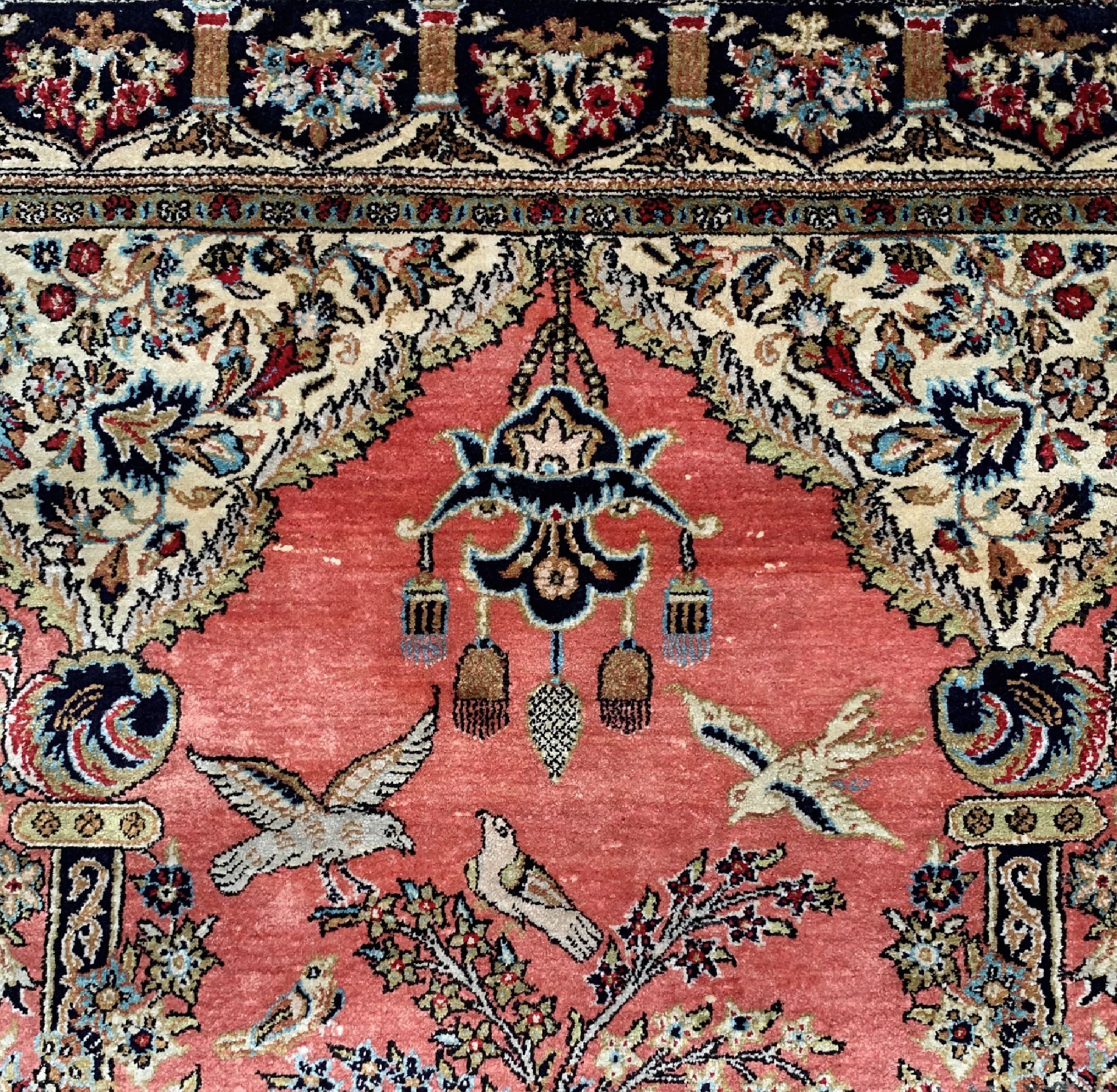 Detail d: Ghom Seide, Persien, um 1960, reine Naturseide, ca. 155 x 100 cm, EHZ: 2