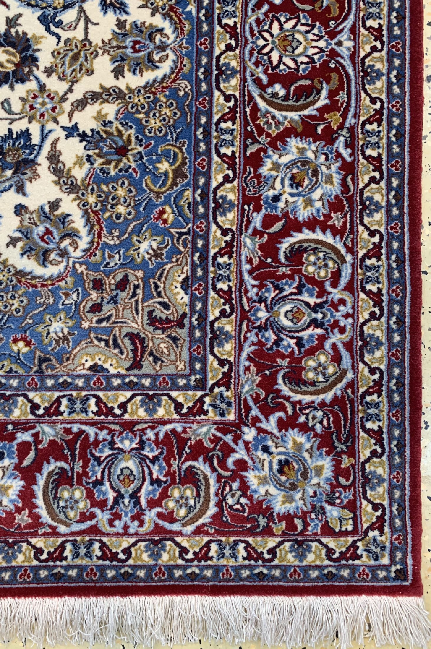 Detail a: Esfahan fein, Persien, ca. 60 Jahre, Korkwolle auf Seide, ca. 162 x 115 cm, ca. 1,0Mio. Kn/qm, EHZ: 2
