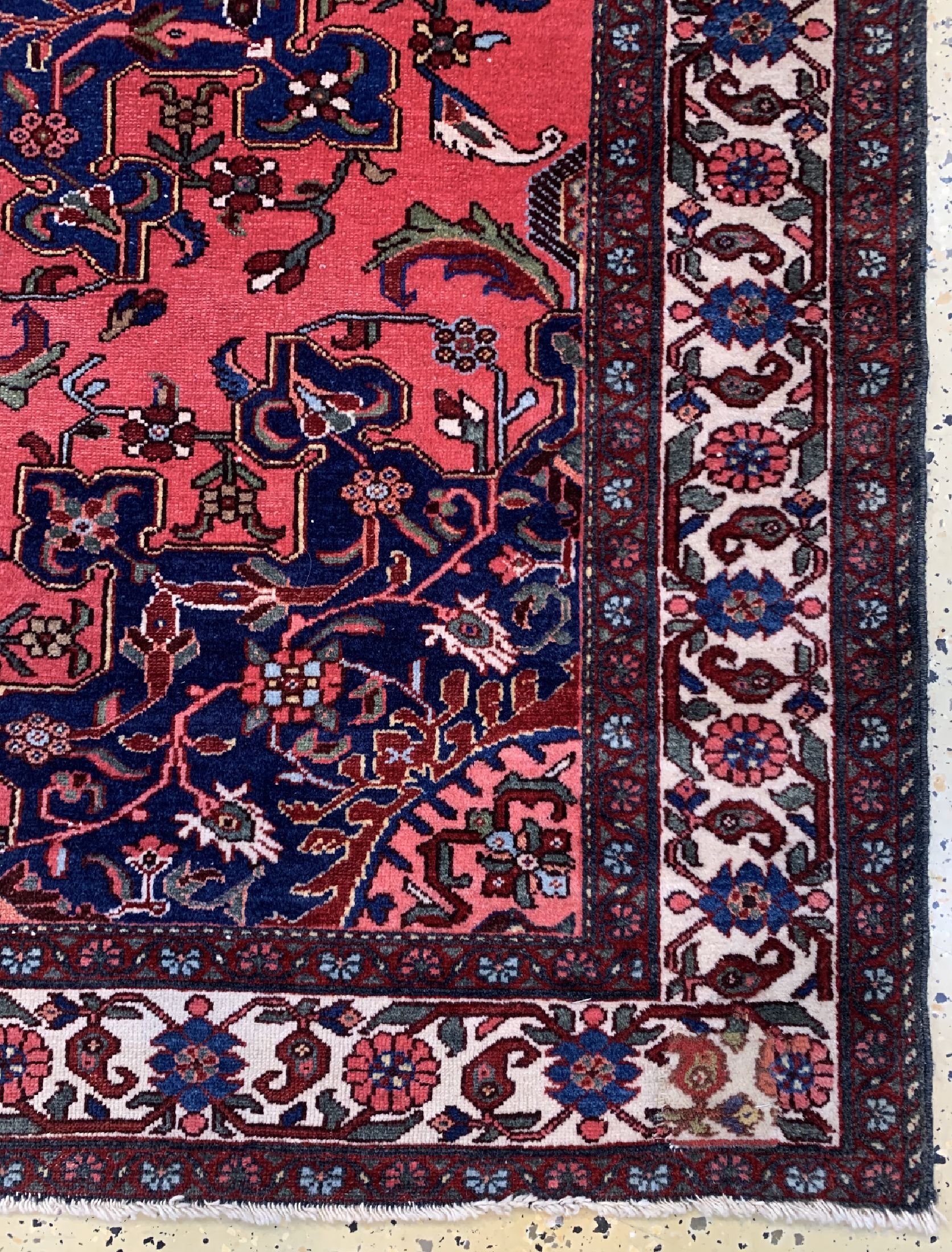 Detail a: Tafresch alt, Persien, um 1950, Wolle auf Baumwolle, ca. 185 x 136 cm, EHZ: 3-4