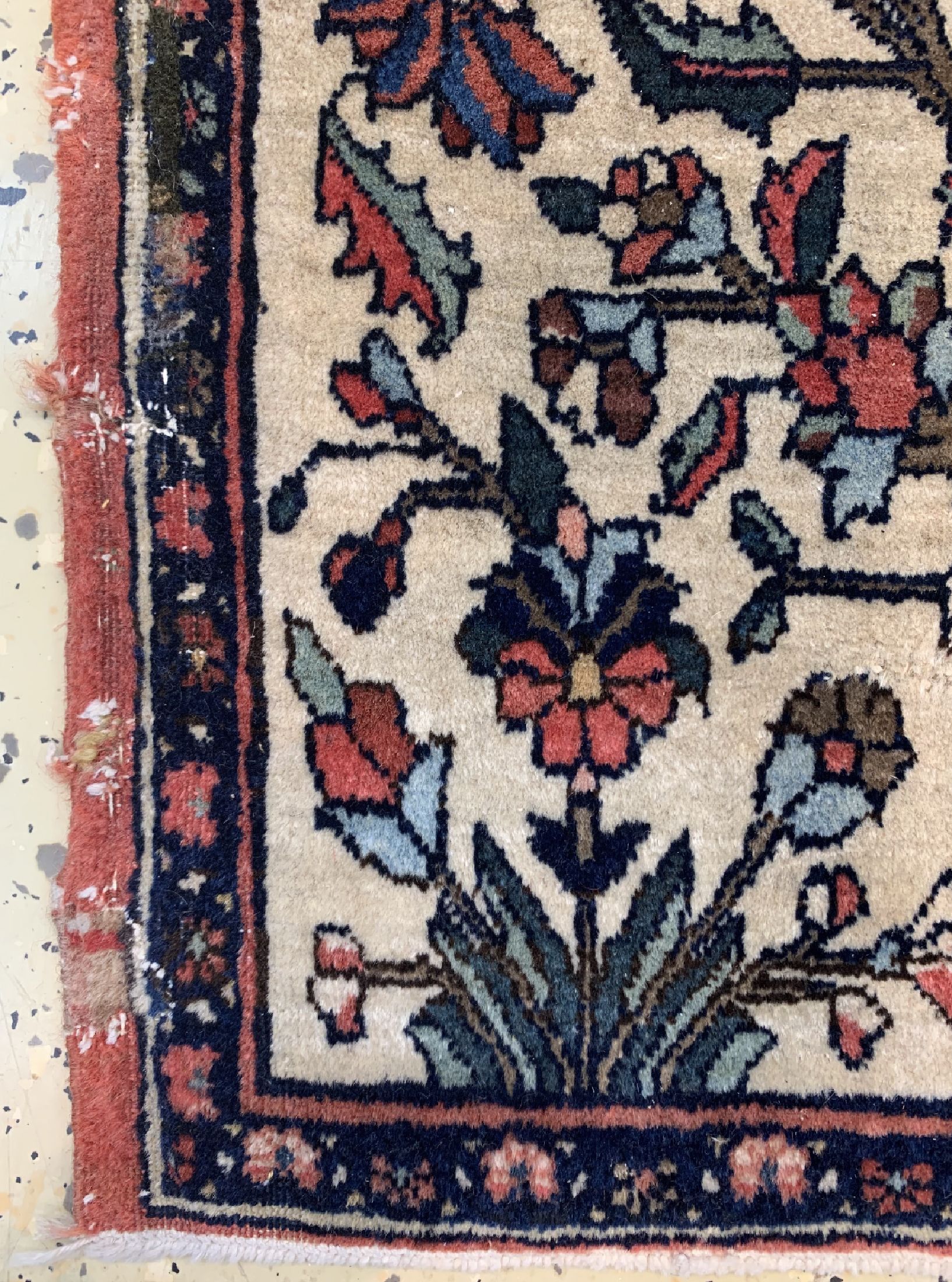 Detail d: 3 Lots aus 1 Poschti & 2 Taschen, Persien, um 1900/1920, Wolle auf Wolle, ca. 53 x 50 cm, EHZ: 3