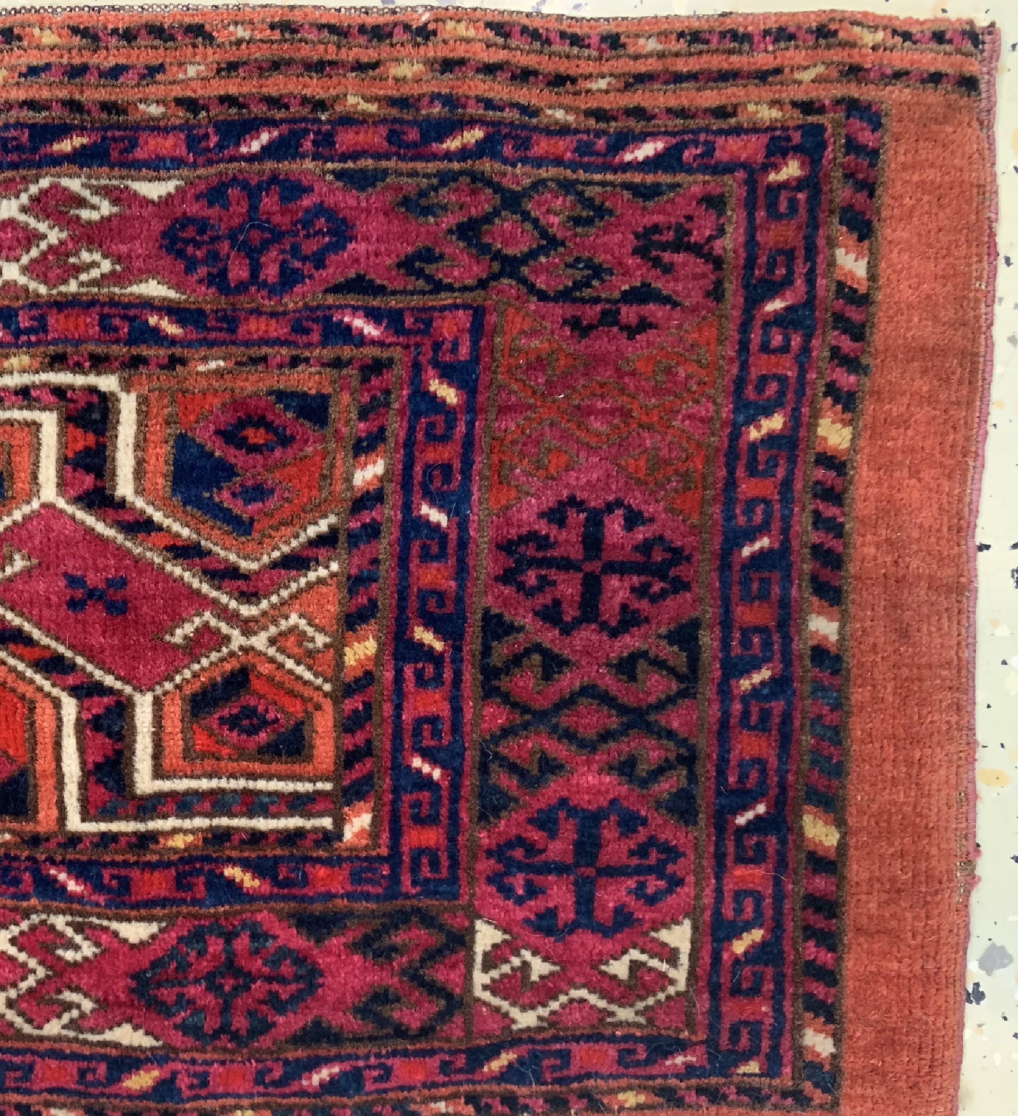 Detail a: Antiker Torba, Turkmenistan, um 1900, Wolleauf Wolle, ca. 127 x 33 cm, EHZ: 2