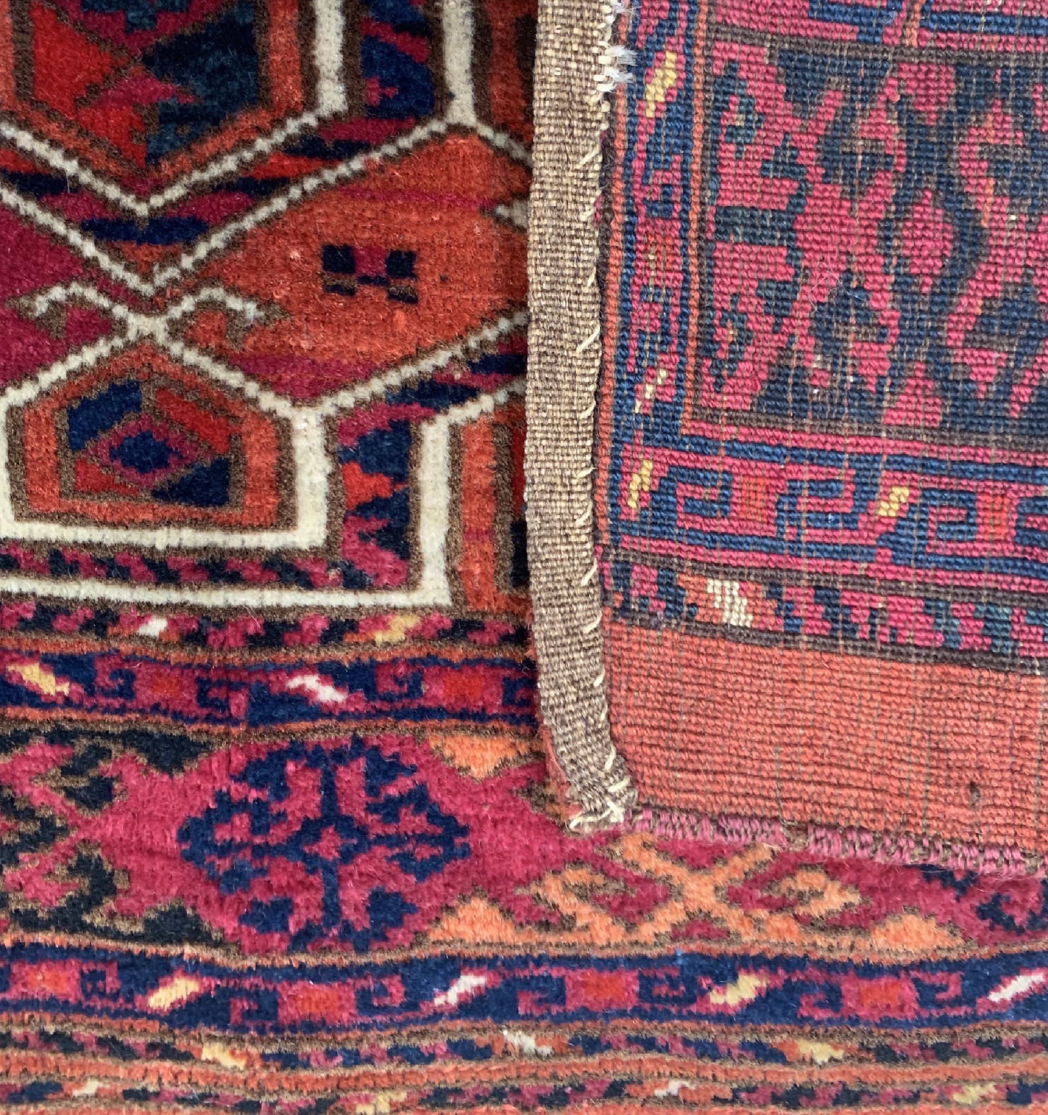 Detail d: Antiker Torba, Turkmenistan, um 1900, Wolleauf Wolle, ca. 127 x 33 cm, EHZ: 2