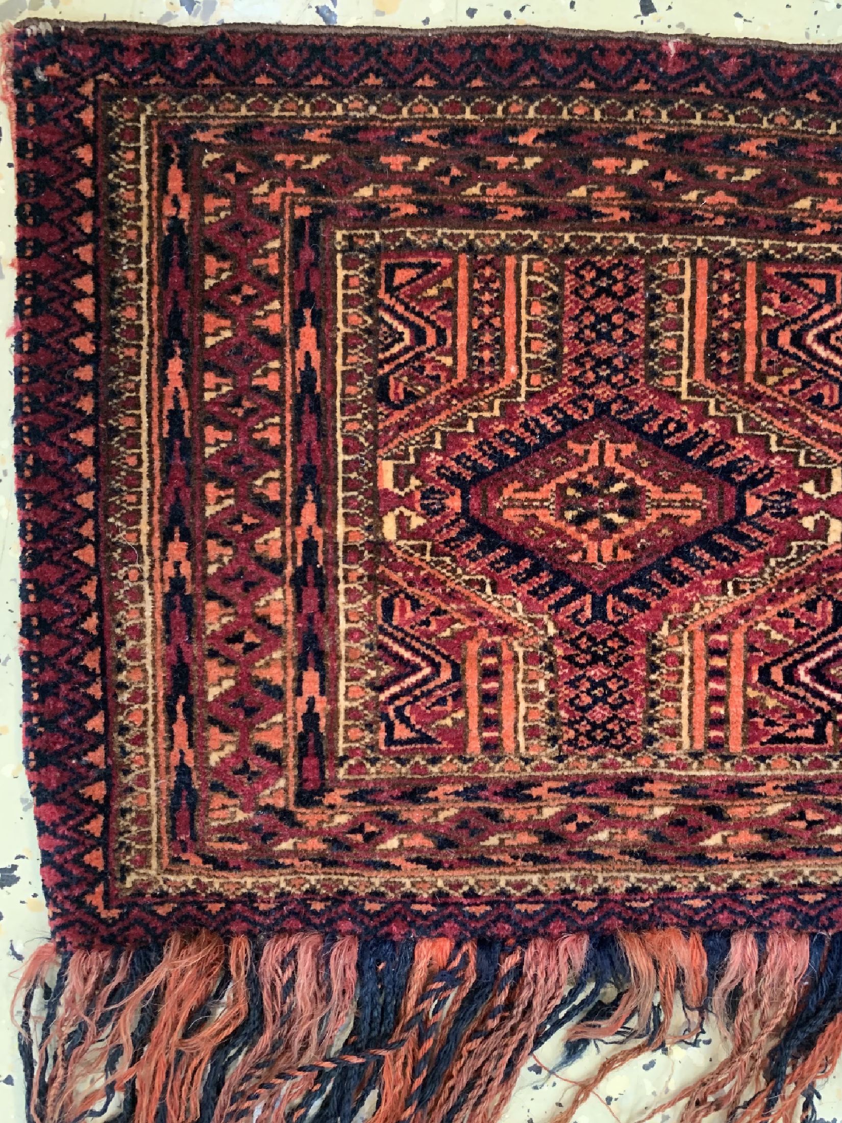 Detail a: Antiker Tekke Torba, Turkmenistan, um 1900,Wolle auf Wolle, ca. 100 x 33 cm, EHZ: 2