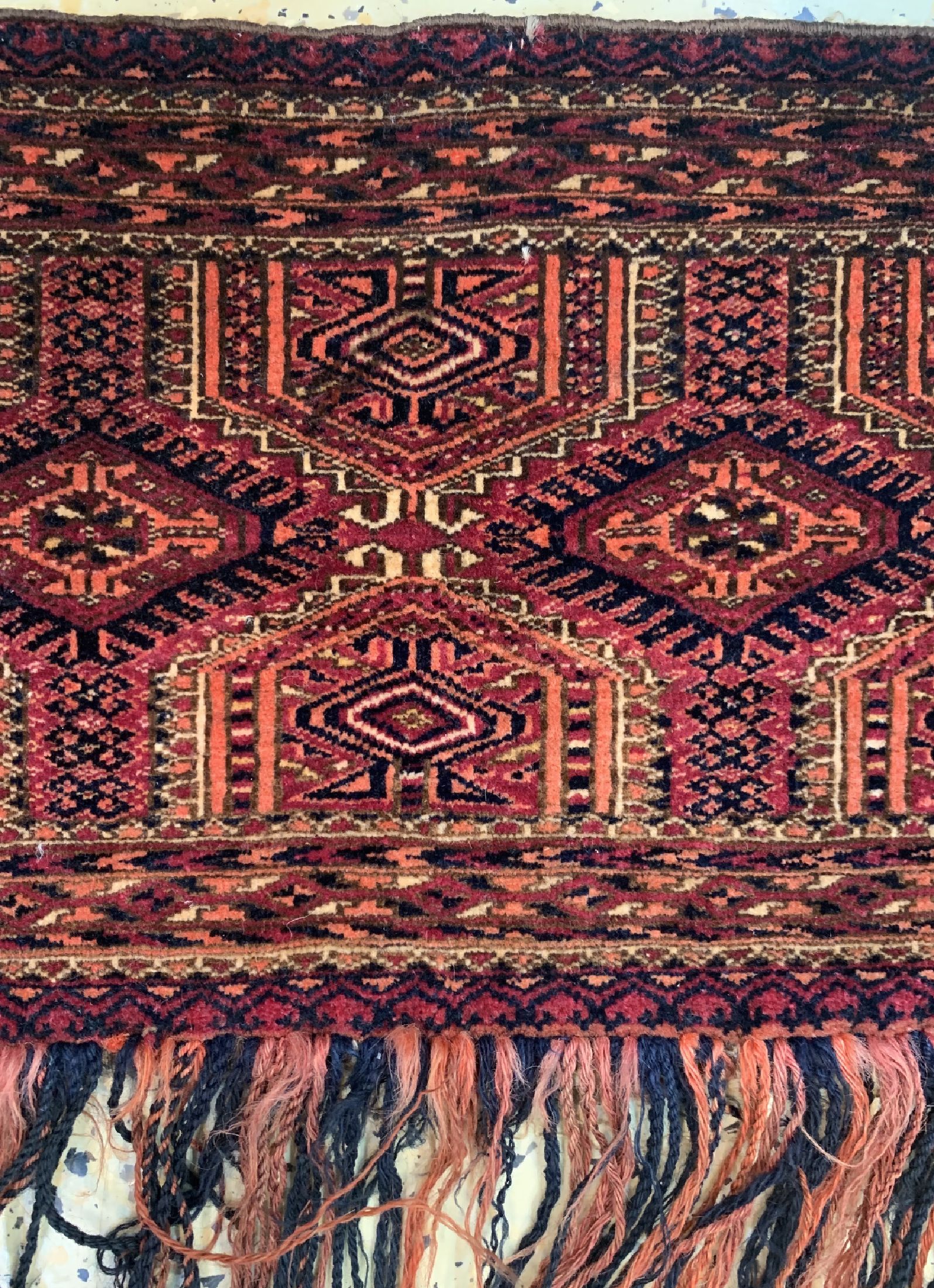 Detail b: Antiker Tekke Torba, Turkmenistan, um 1900,Wolle auf Wolle, ca. 100 x 33 cm, EHZ: 2