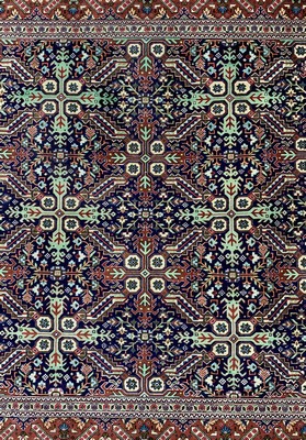 26699073b - Qum silk fine, Persia, end of 20th century, pure natural silk, approx. 100 x 97 cm, condition: 1-2. Rugs, Carpets & Flatweaves