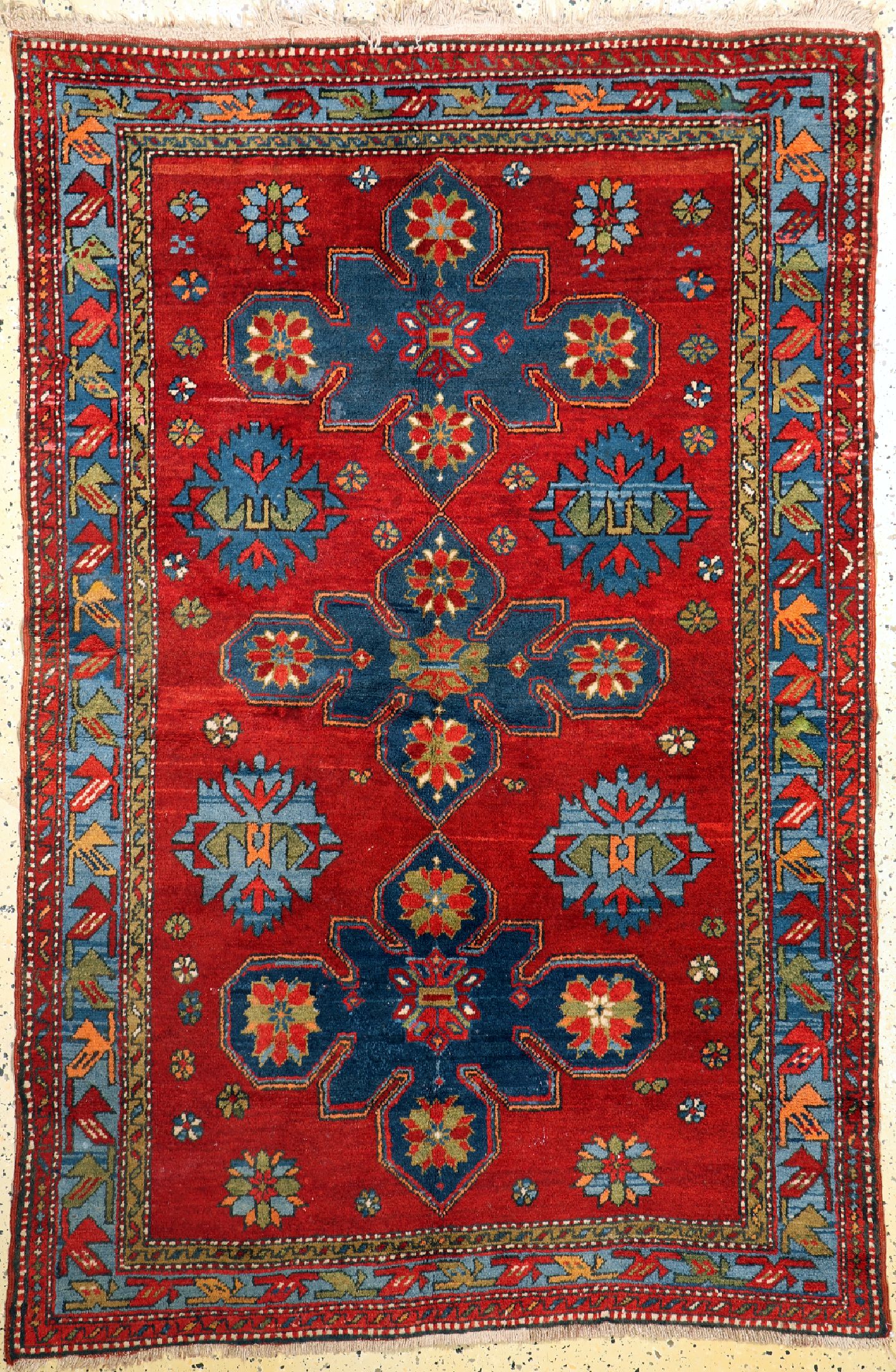 Kazak, Kaukasus, um 1930, Wolle auf Wolle, ca. 205 x 134 cm, EHZ: 2, kleine Restaurierungen