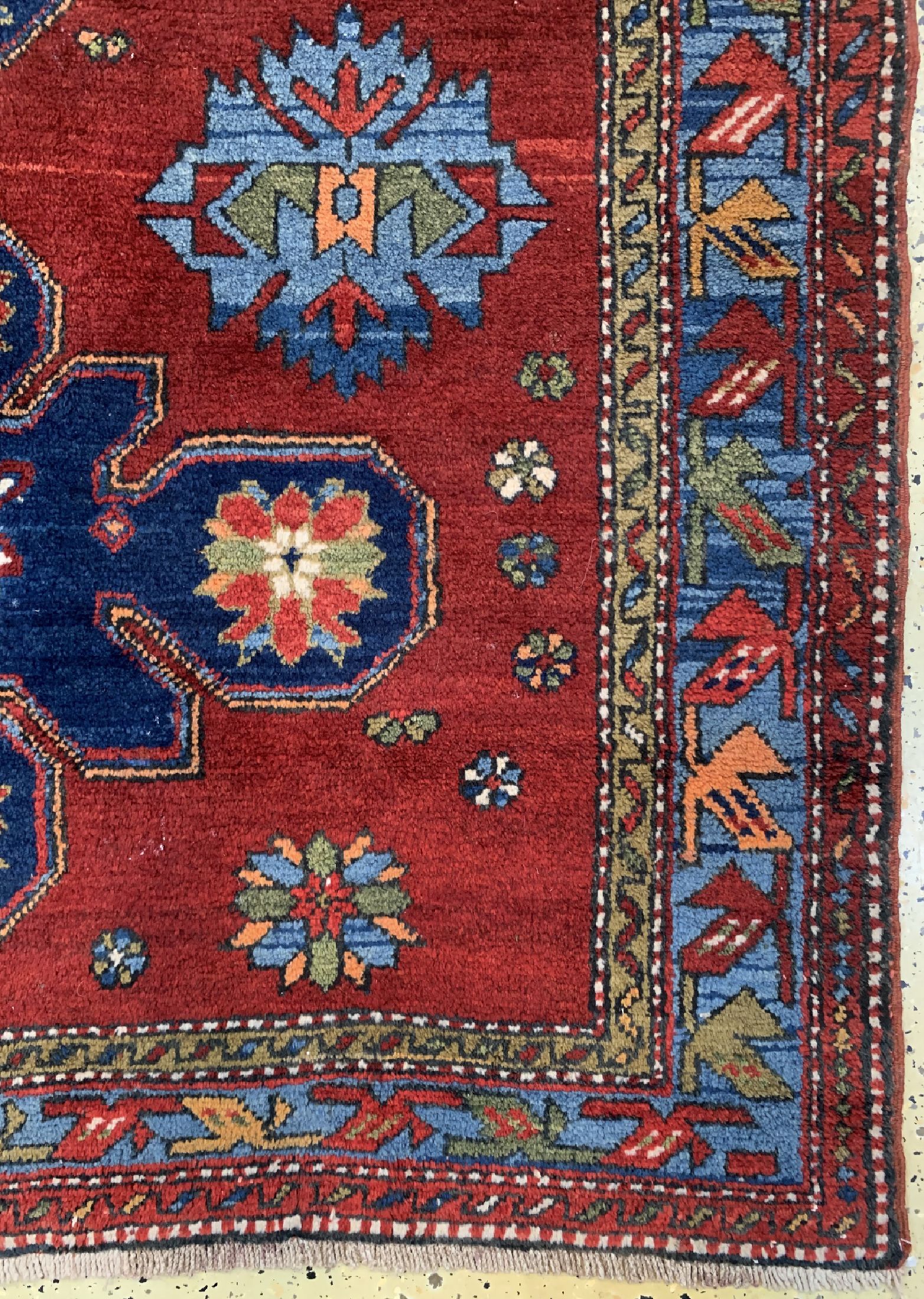 Detail a: Kazak, Kaukasus, um 1930, Wolle auf Wolle, ca. 205 x 134 cm, EHZ: 2, kleine Restaurierungen