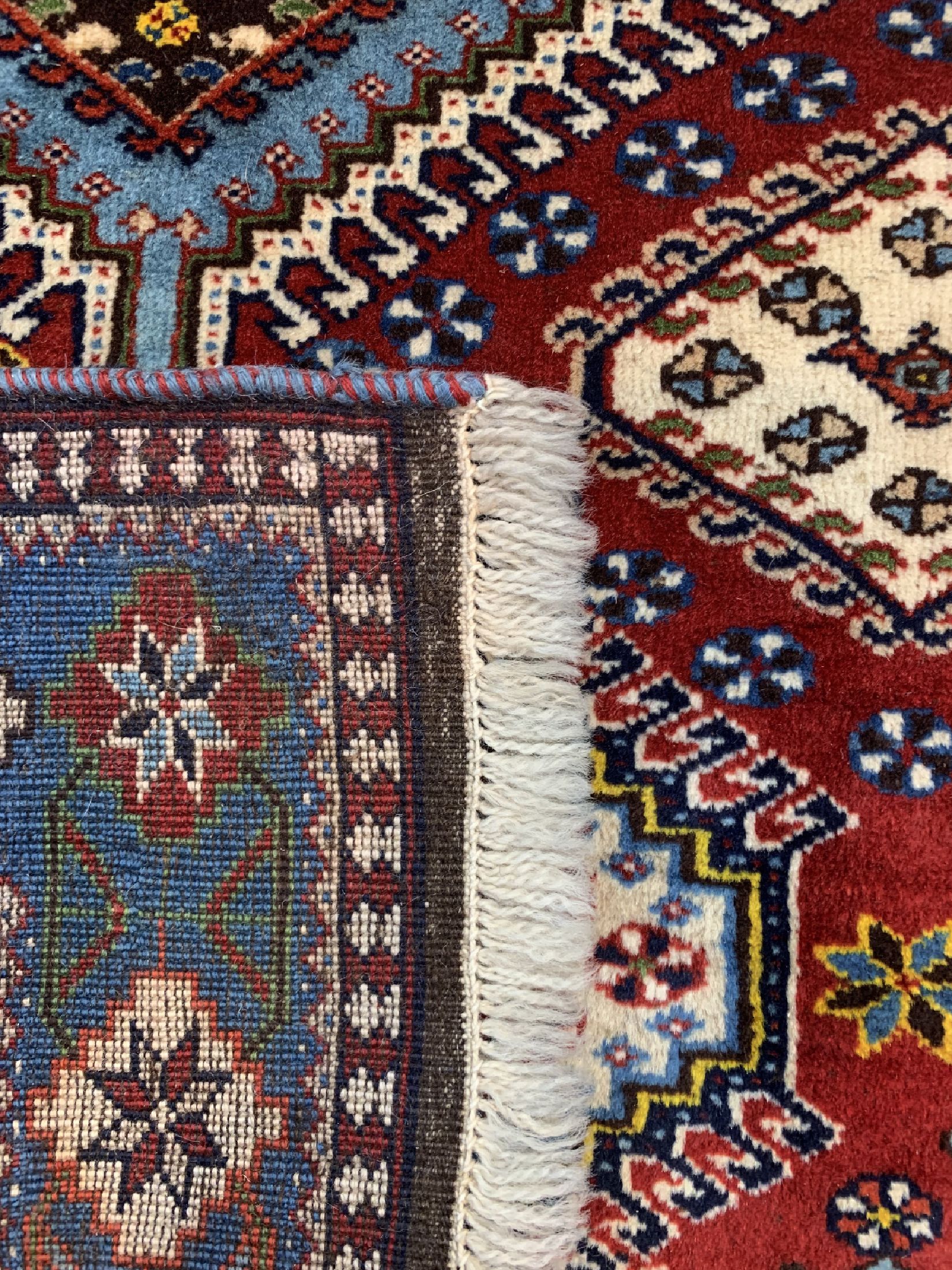 Detail d: Yalameh, Persien, ca. 50 Jahre, Wolle auf Wolle, ca. 150 x 106 cm, EHZ: 1-2