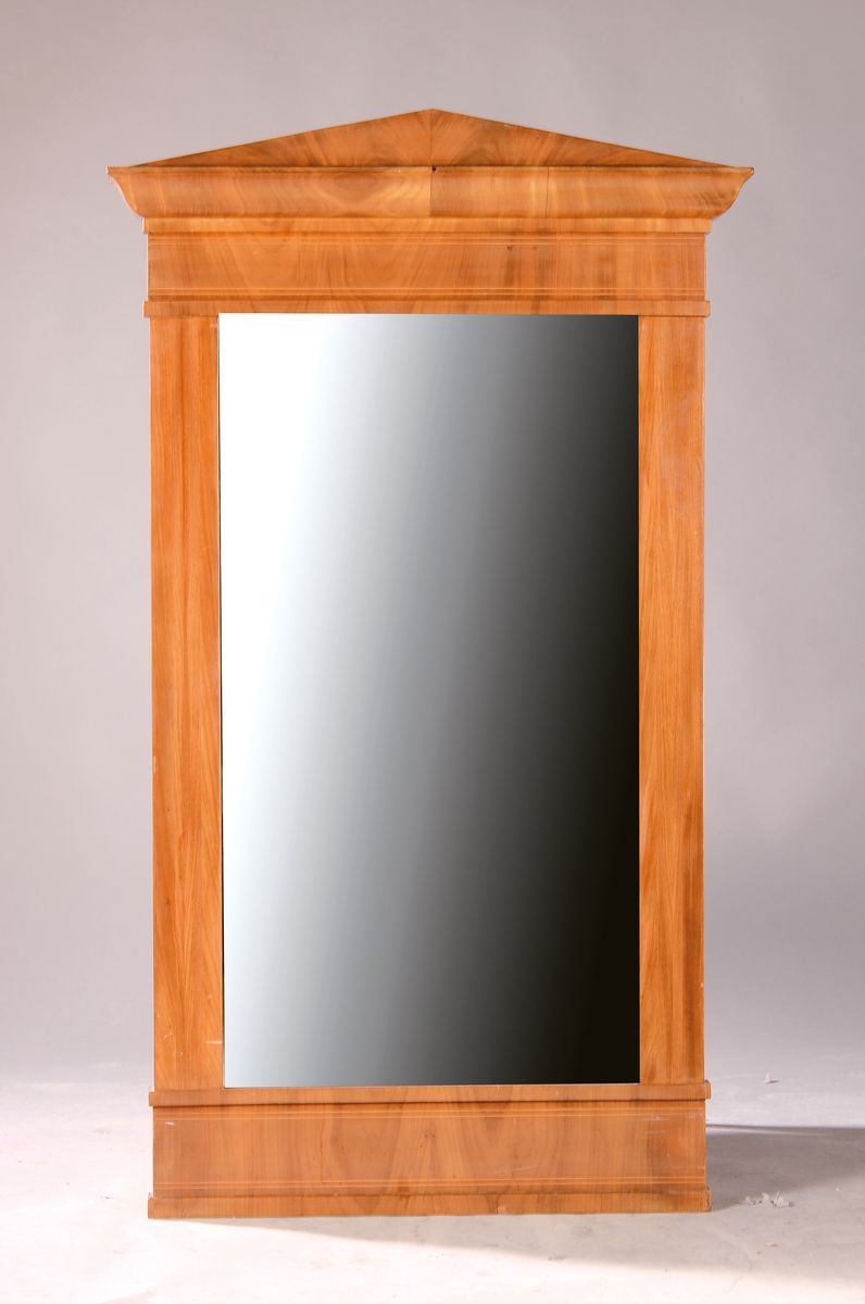 Biedermeier-Spiegel, Kirschbaumfurnier, ca. 129 x 33 cm, EZ 2