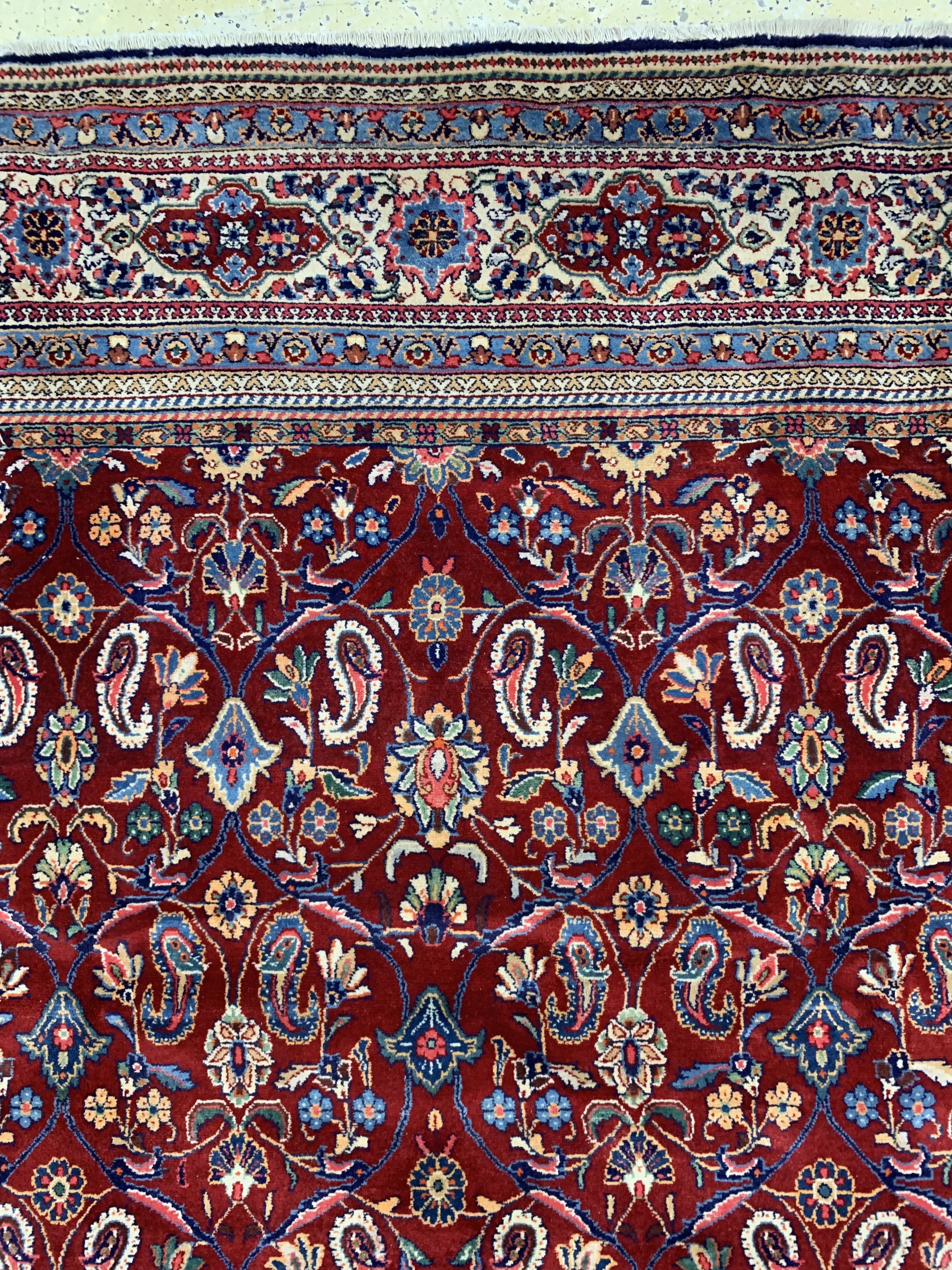 Detail c: Sarogh fein, Persien, ca. 50 Jahre, Wolle auf Baumwolle, ca. 322 x 240 cm, gereinigt, EHZ: 1-2