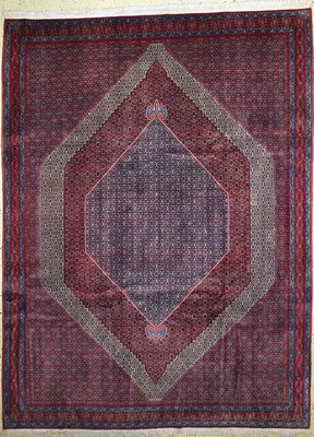 Image 26700637 - Senneh fine, Persia, approx. 50 years, wool oncotton, approx. 335 x 250 cm, cleaned, condition: 1-2. Rugs, Carpets & Flatweaves