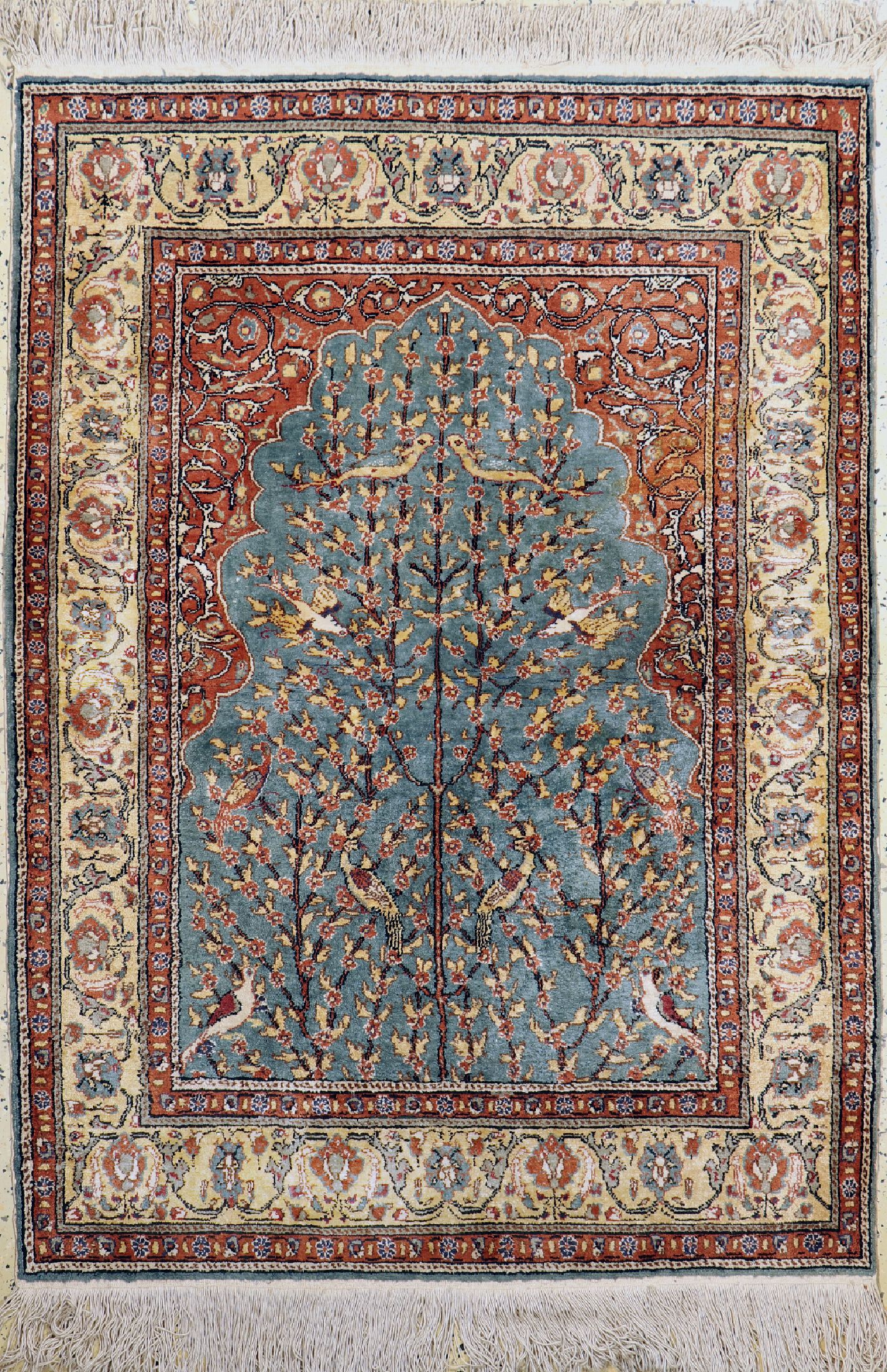 Kayseri Flosch, Türkei, ca. 50 Jahre, merzerisierte Baumwolle, ca. 170 x 125 cm, EHZ: 2