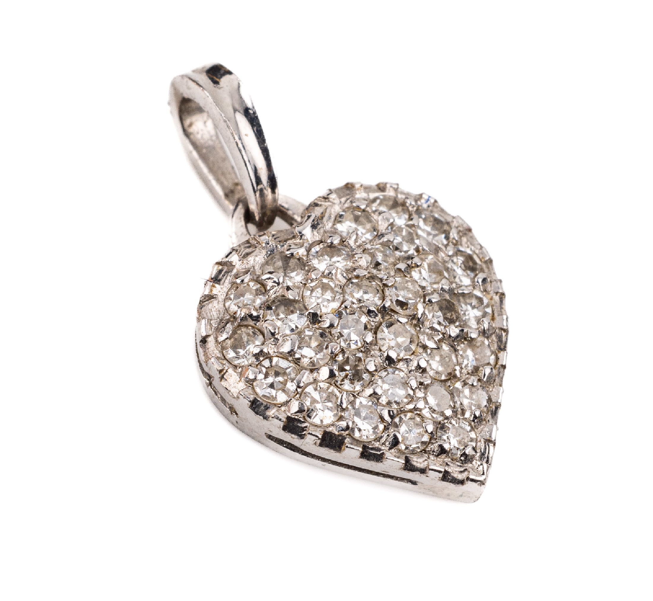 18 kt Gold Brillant-Herzanhänger, WG 750/000, Brillanten zus. ca. 0.30 ct Weiß/si, total ca. 1.7 g