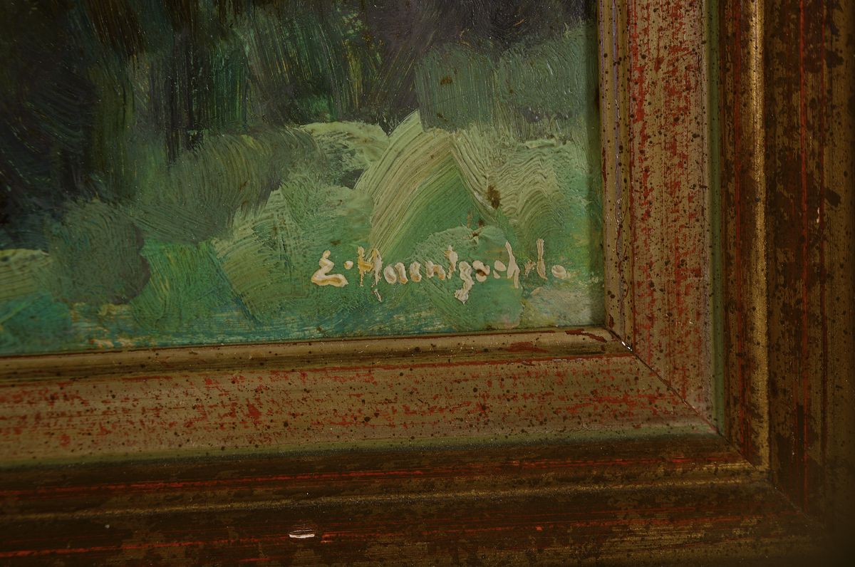Detail b: W. Holzhausen, Künstler Mitte des 20.Jh., zwei Stillleben, a. "Herbstliches Stillleben 1946", Öl/Lwd, 59 x 46 cm/Rahmen 72 x 60 cm, b. ...