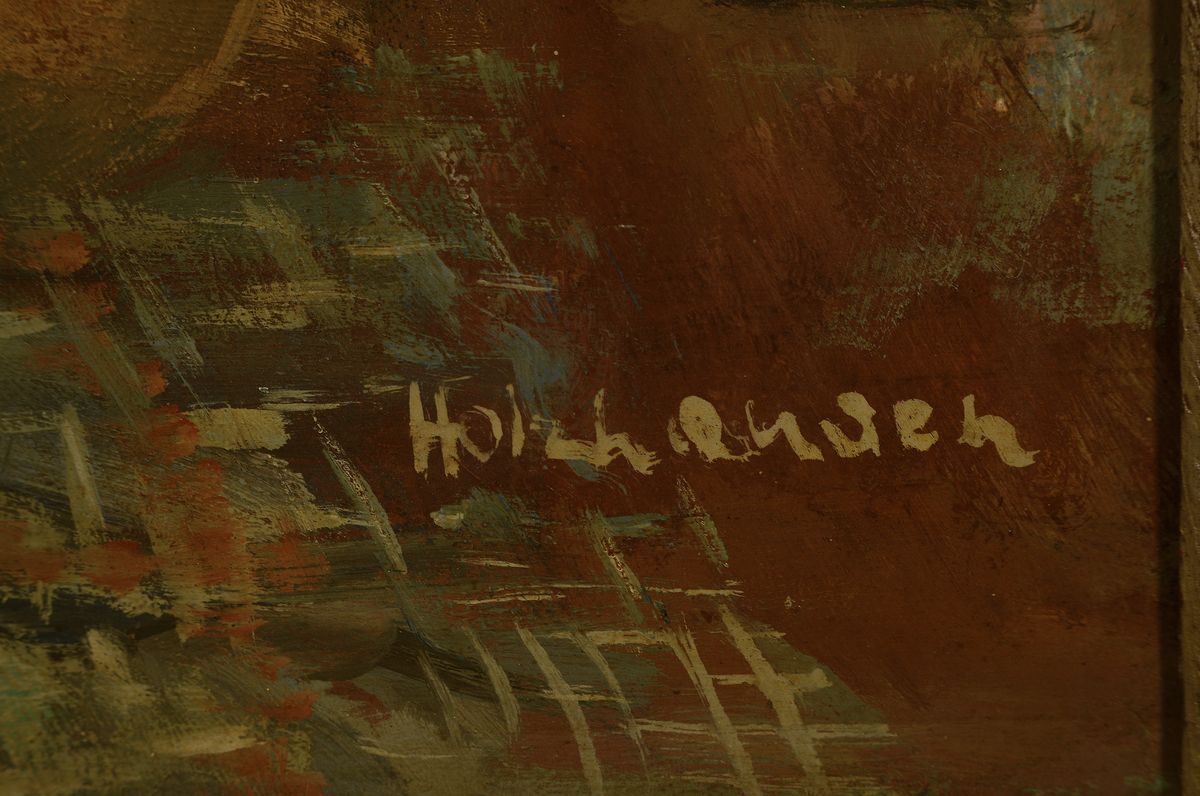 Detail c: W. Holzhausen, Künstler Mitte des 20.Jh., zwei Stillleben, a. "Herbstliches Stillleben 1946", Öl/Lwd, 59 x 46 cm/Rahmen 72 x 60 cm, b. ...