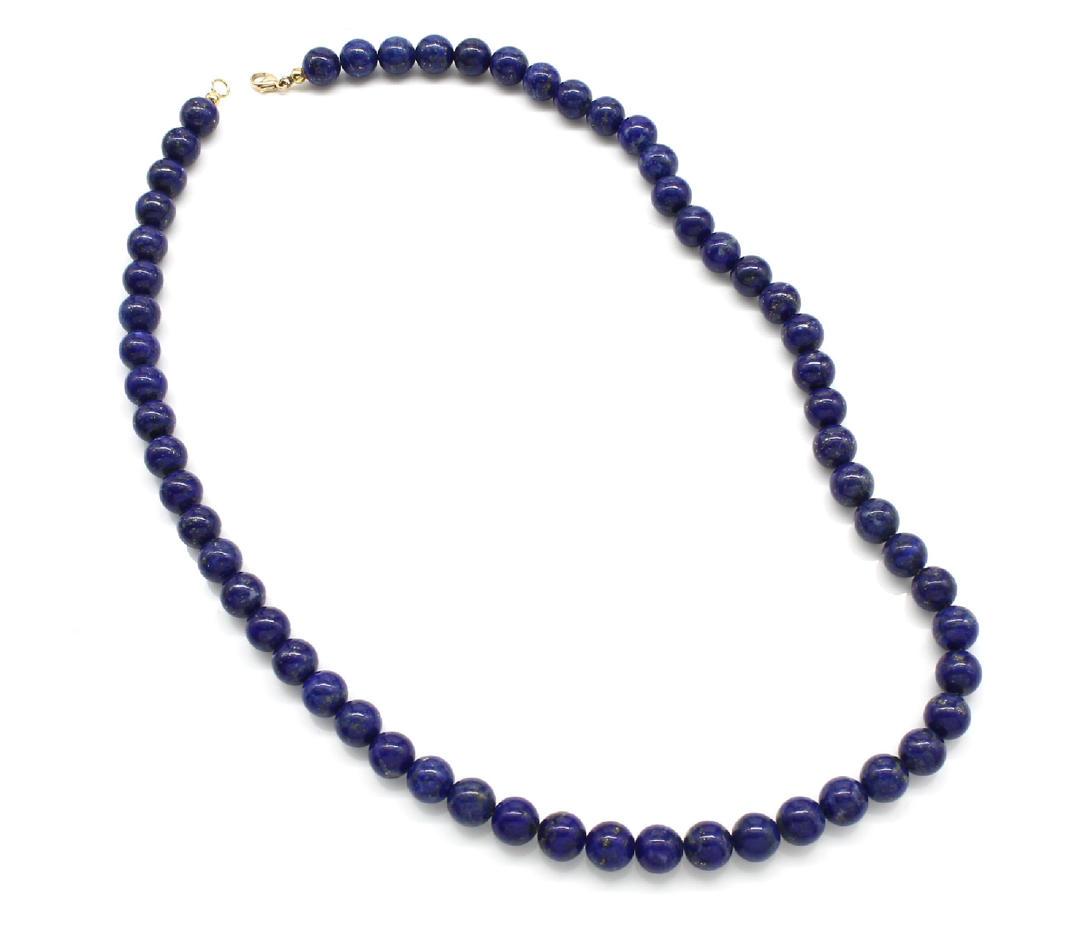 Detail c: Collier aus Lapislazuli, GG 585/000, Kugeld. ca. 8.3 mm, L. ca. 50 cm, Karabiner- schließe