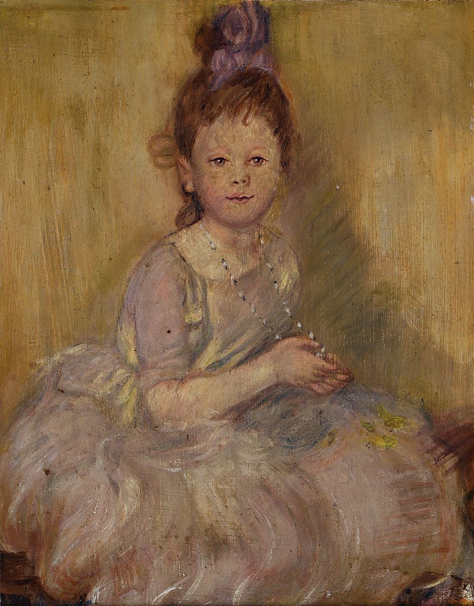 A. Malszahn, um 1900, Mädchenporträt, Öl/Pappe, signiert, 36.5 x 28.5 cm, Jugendstilrahmen ca. 46 x 38 cm, l. ausgebessert