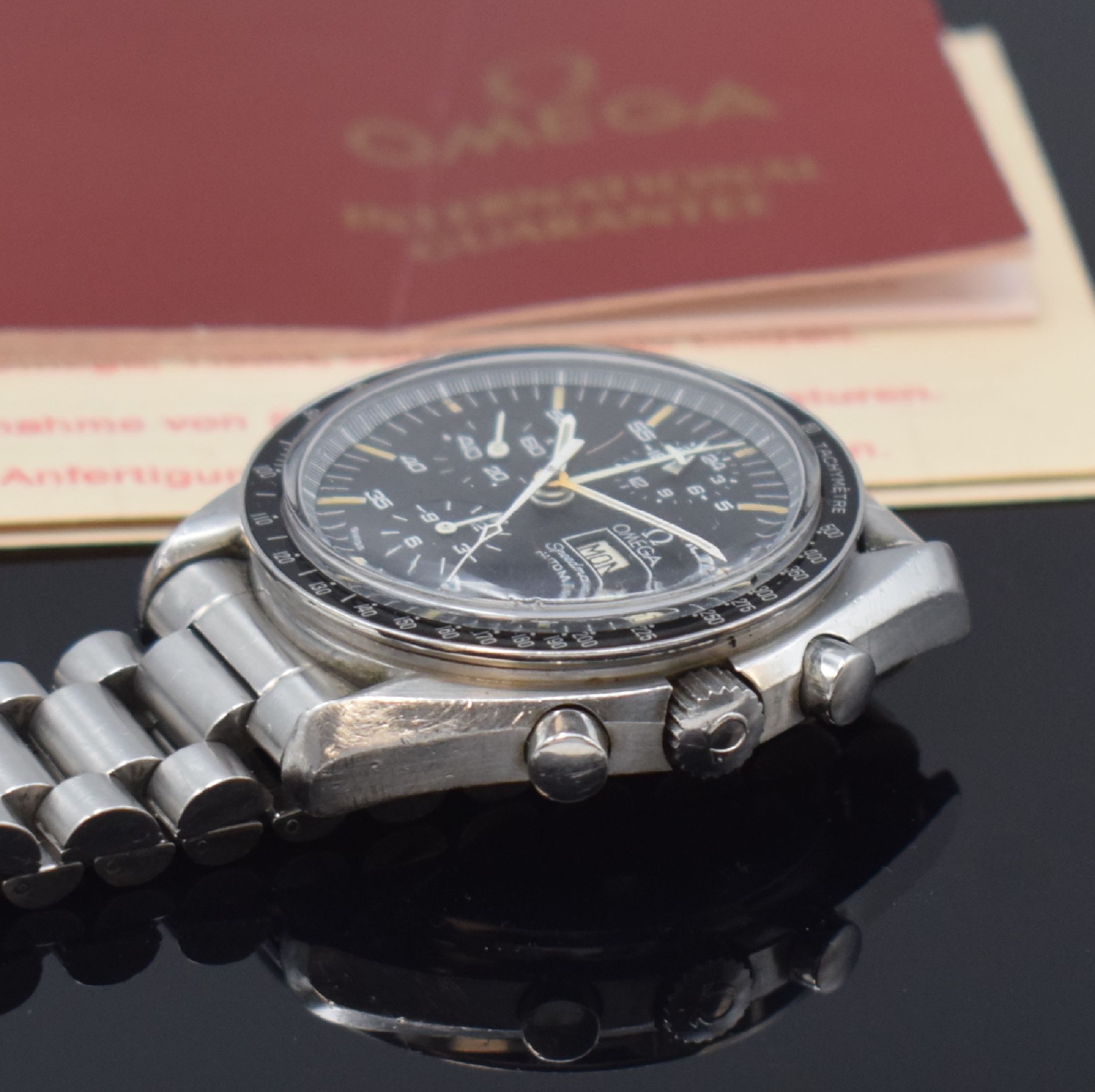 Detail c: OMEGA extrem seltener Armbandchronograph Speedmaster sog. Holy Grail Referenz ST 376.0822, Automatik, in einer Kleinstserie von ca. 1000 Stück ...