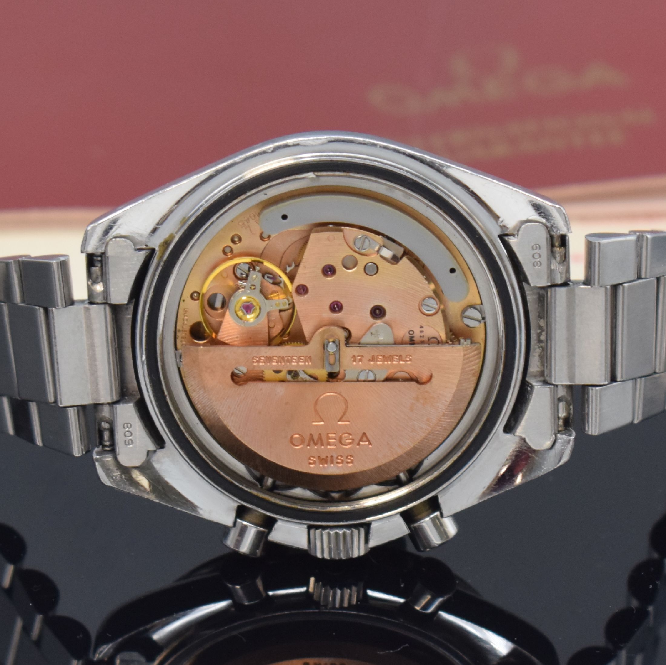 Detail f: OMEGA extrem seltener Armbandchronograph Speedmaster sog. Holy Grail Referenz ST 376.0822, Automatik, in einer Kleinstserie von ca. 1000 Stück ...