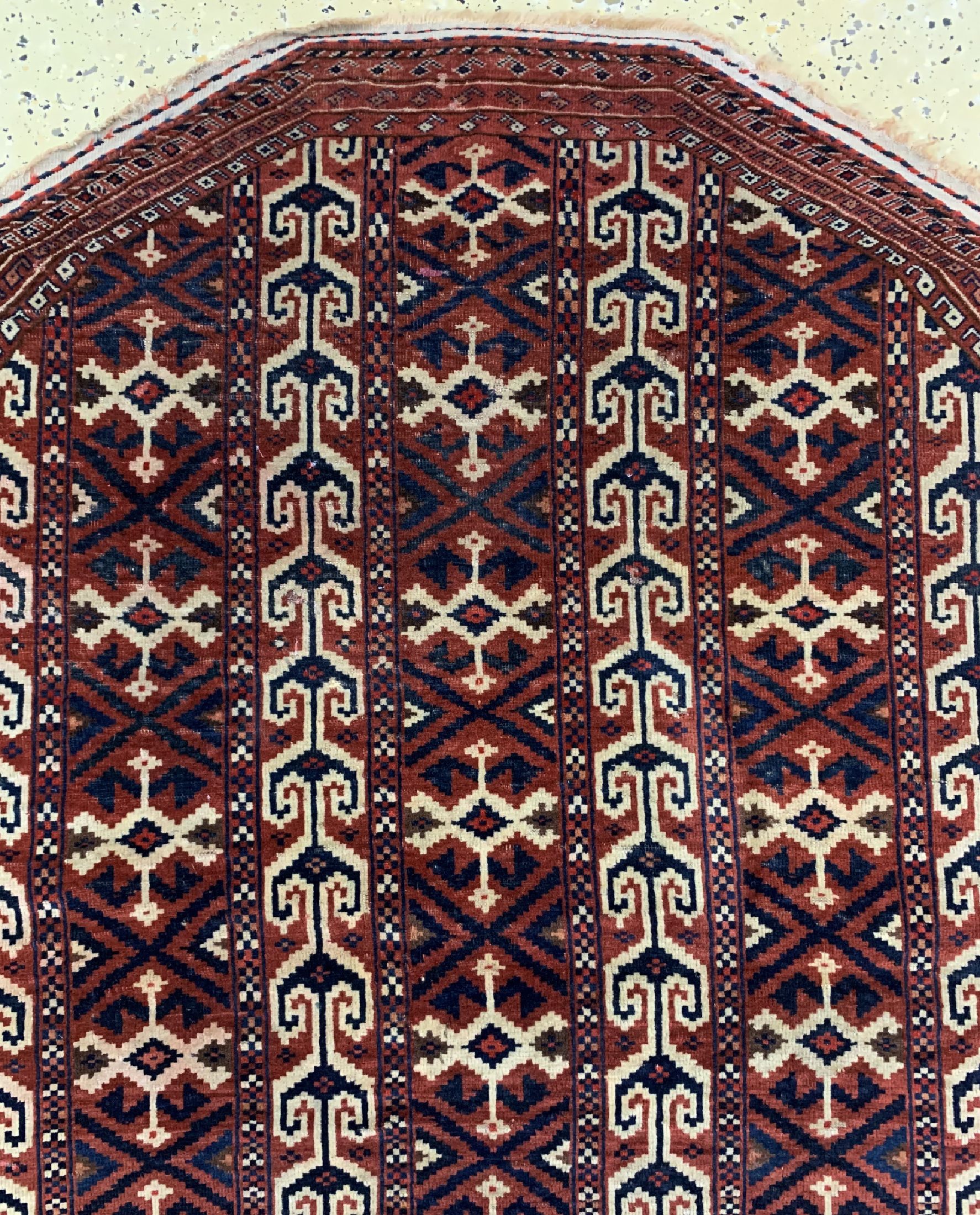 Detail b: "Salatschak"antik, Turkmenistan, 19.Jhd, Wolle auf Wolle, ca. 130 x 112 cm, EHZ: 3, (leicht verfärbt)