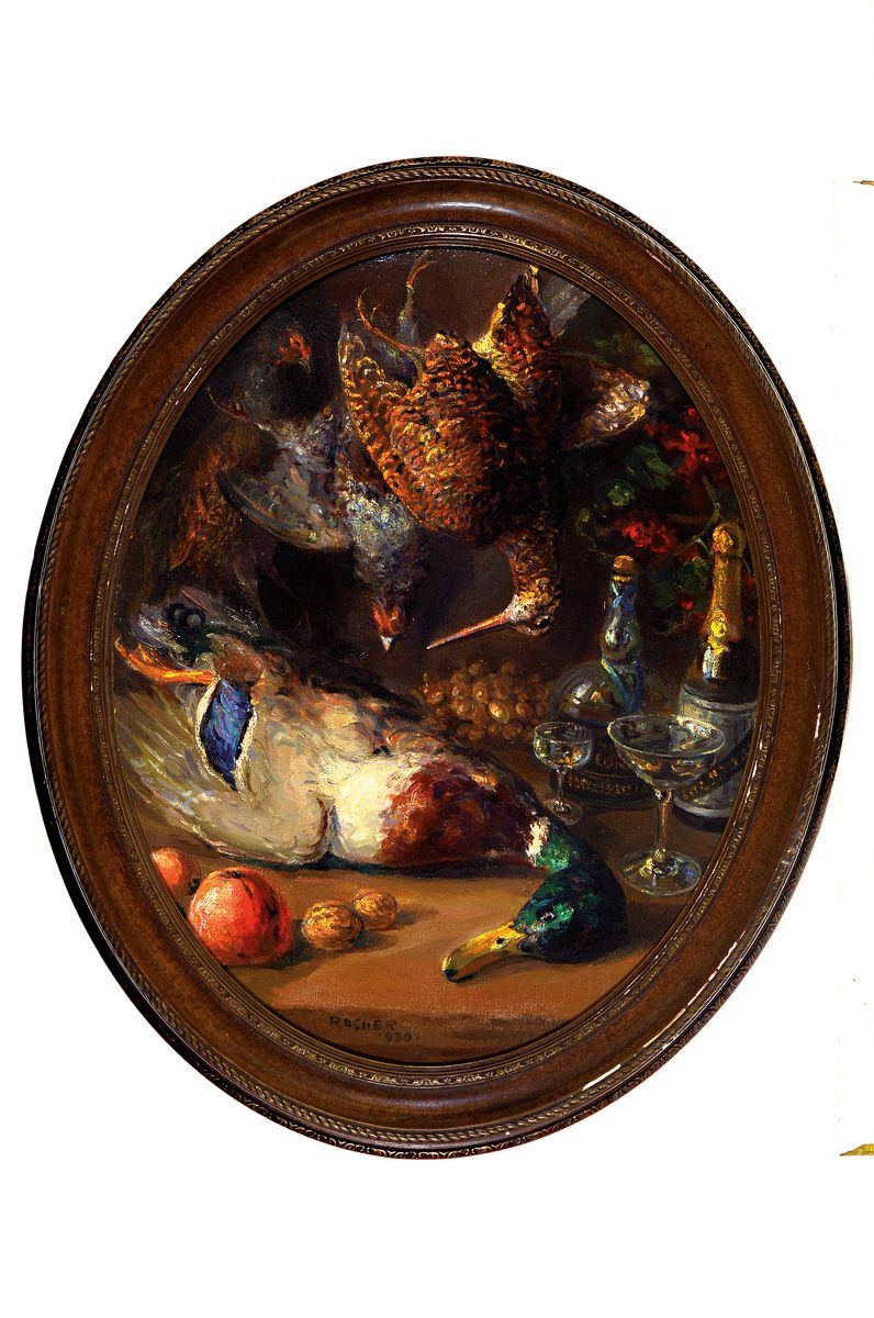 Detail n: Peter Emil Recher, 1879-1948 Heilbronn, zwei Pendants mit Jagdstillleben, erlegte Enten und Fasane, ÖL/Lwd, beide signiert und dat. 1929 bzw. 1930, ...