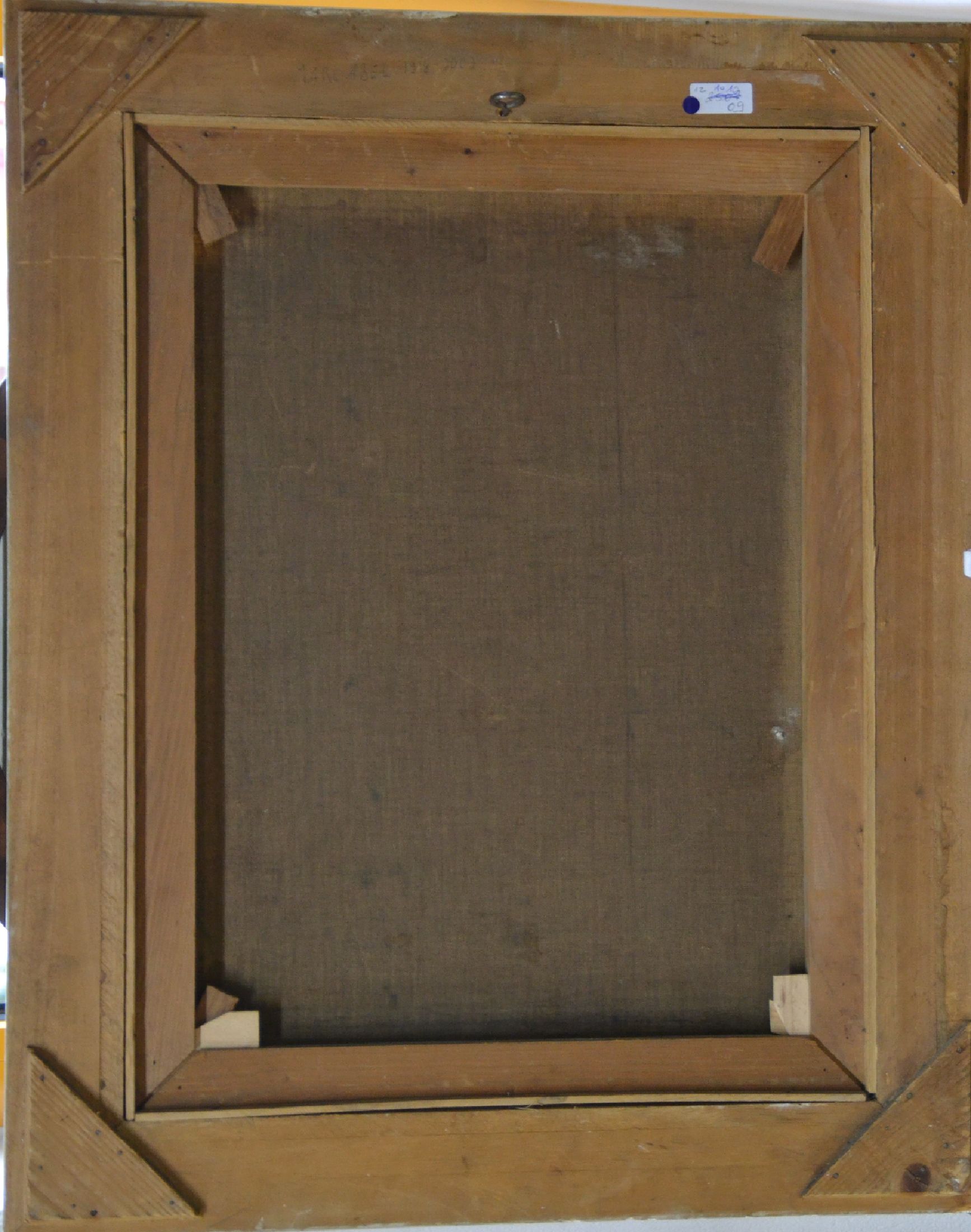 Detail d: M. Abel, Maler der 1950er/60er Jahre, feurige Kopfweiden am Kanal, Öl/Lwd, links unten signiert, ca. 54x42cm, R. ca. 67x54cm