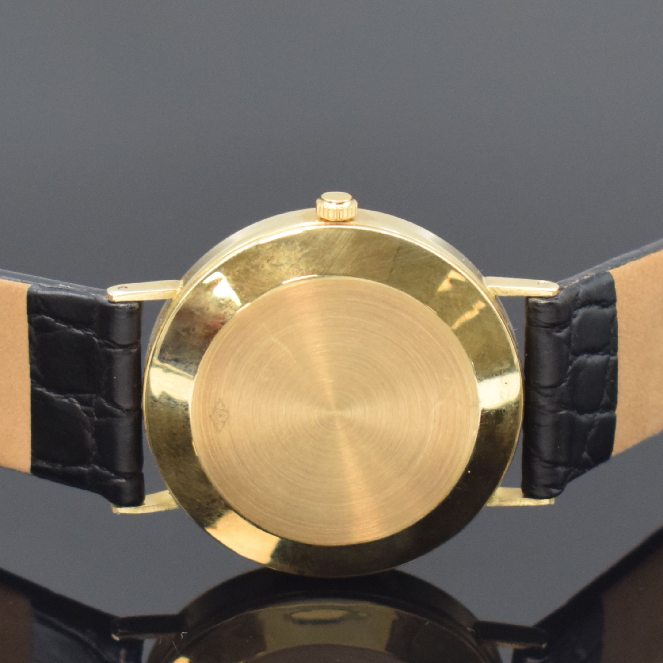 Detail c: TEMPI D'ORO Armbanduhr in GG 585/000, Schweiz um 2010, quarz, gedr. Boden in Metall/GG 585/000, silb. Zifferbl. m. gold. Std.-Ind., gold. ...