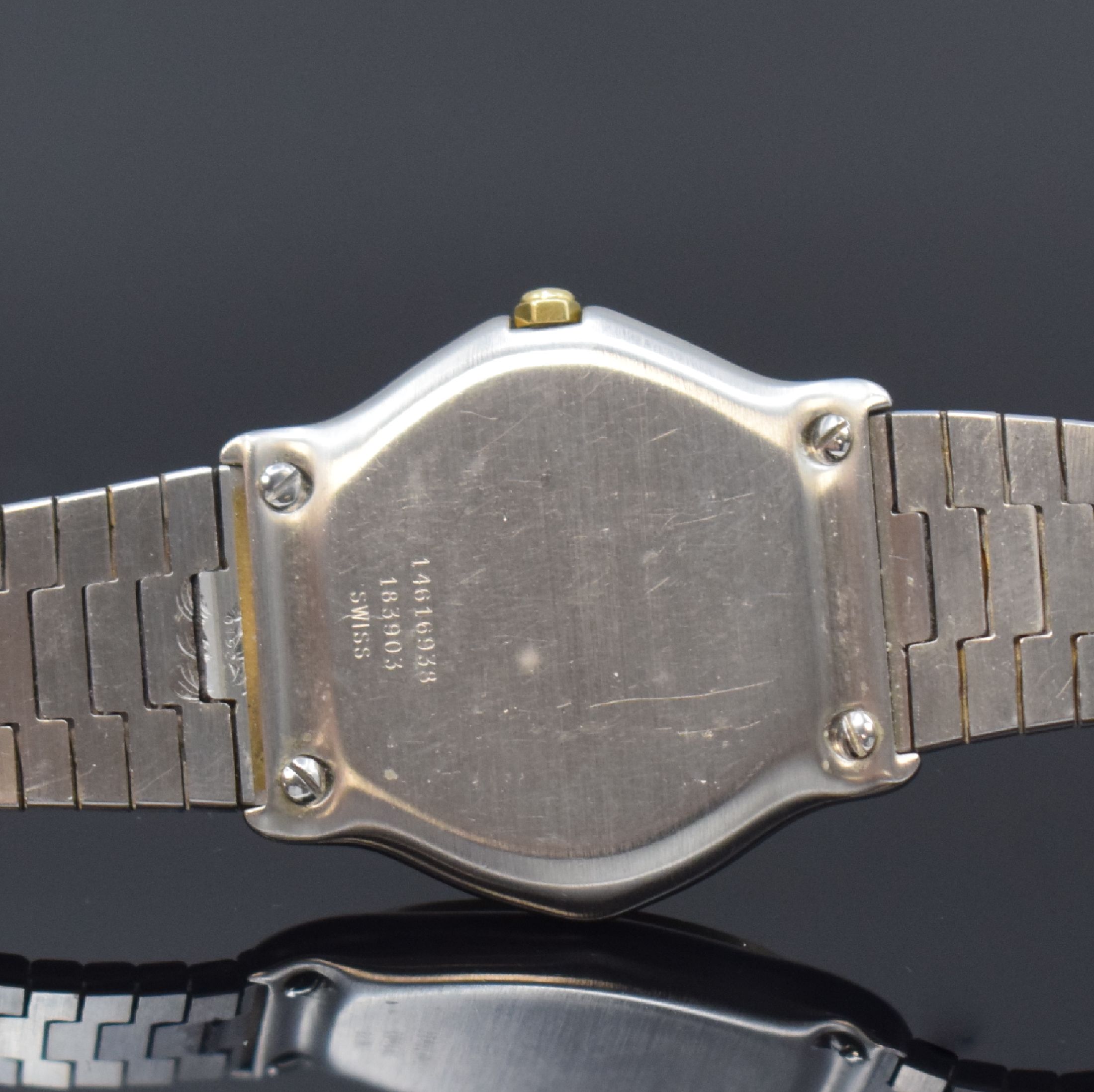 Detail d: EBEL Sport Classique Armbanduhr Referenz 183903, Schweiz um 1985, quarz, Monocoque- Geh. in Edelstahl/Gold, Gliederband, weißes Zifferbl. m. röm. ...