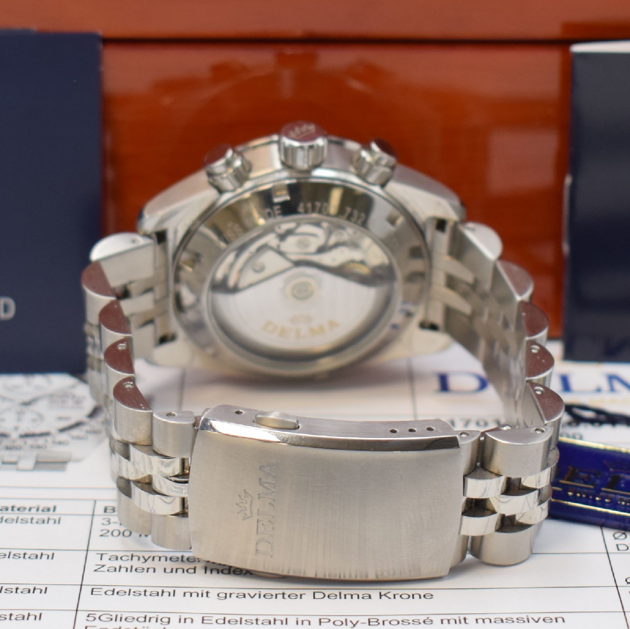 Detail b: DELMA Herrenchronograph Montego in Stahl Referenz 41701.732.6.011, Schweiz um 2020, Automatik, beids. verg. Geh., Boden u. Krone verschr., Saphirgl., ...