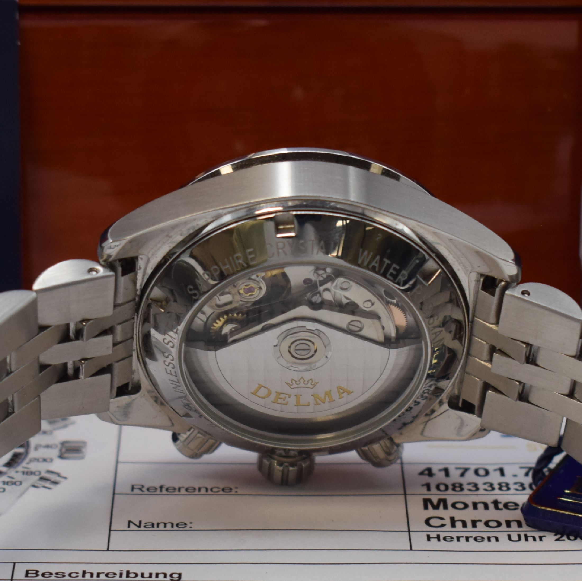 Detail e: DELMA Herrenchronograph Montego in Stahl Referenz 41701.732.6.011, Schweiz um 2020, Automatik, beids. verg. Geh., Boden u. Krone verschr., Saphirgl., ...